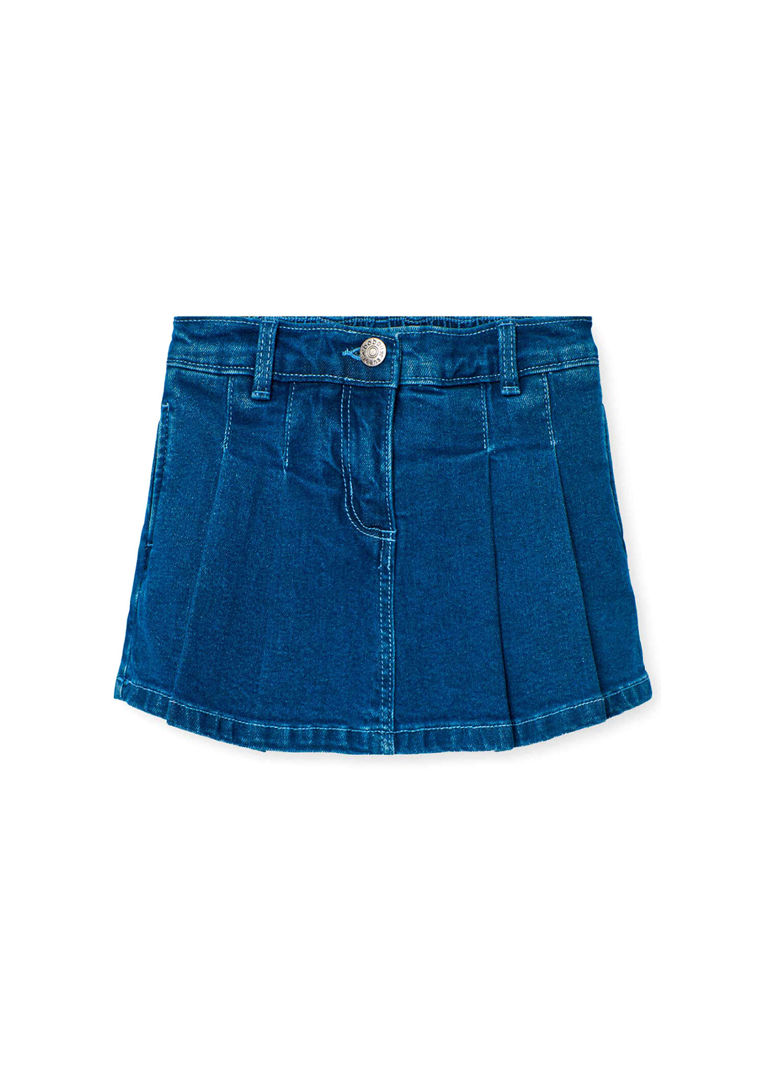 Pileli Kız Çocuk Denim Etek