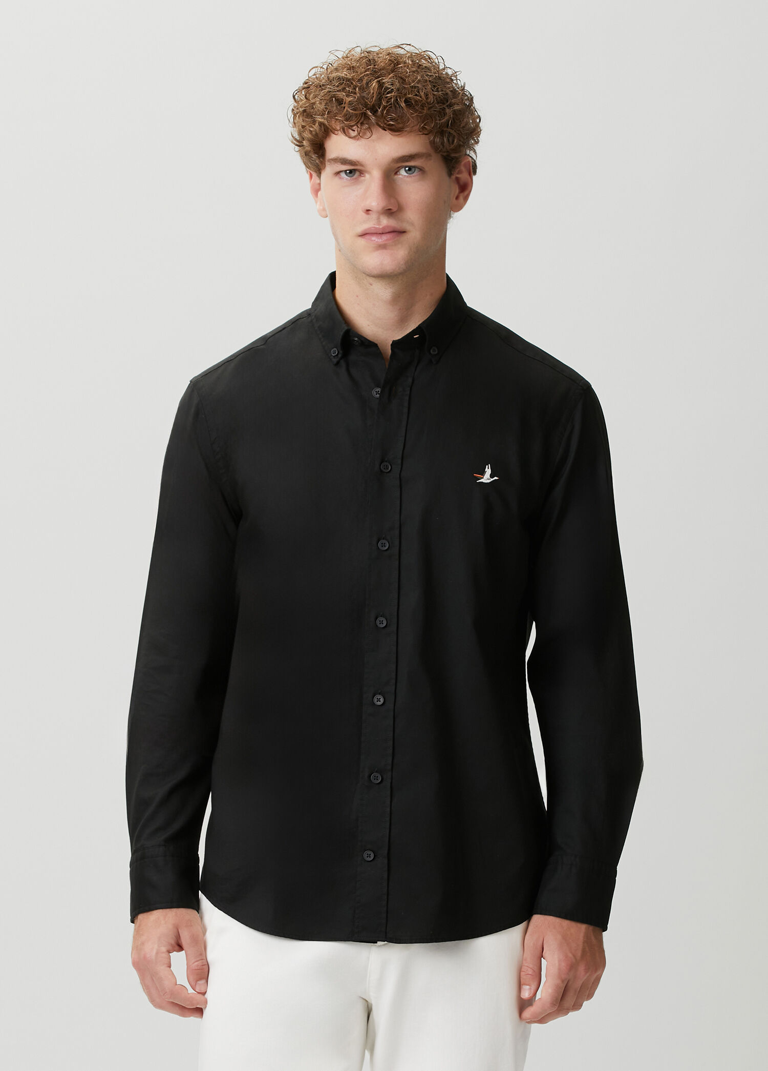 P Beymen Club Comfort Fit Siyah Oxford Gomlek