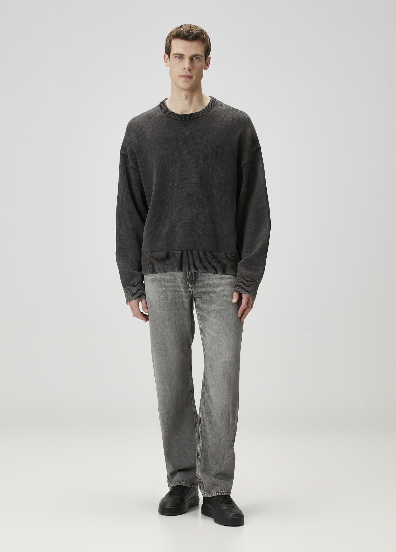 90S Straight Gri Jean Pantolon