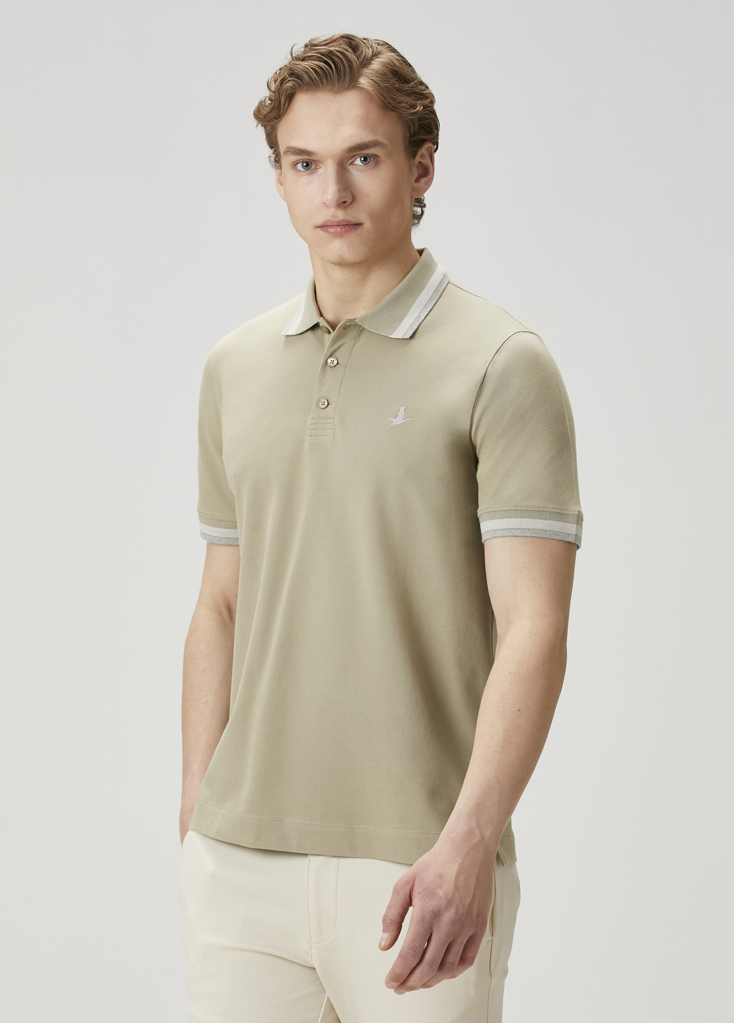 Açık Haki Polo Yaka T-shirt_3