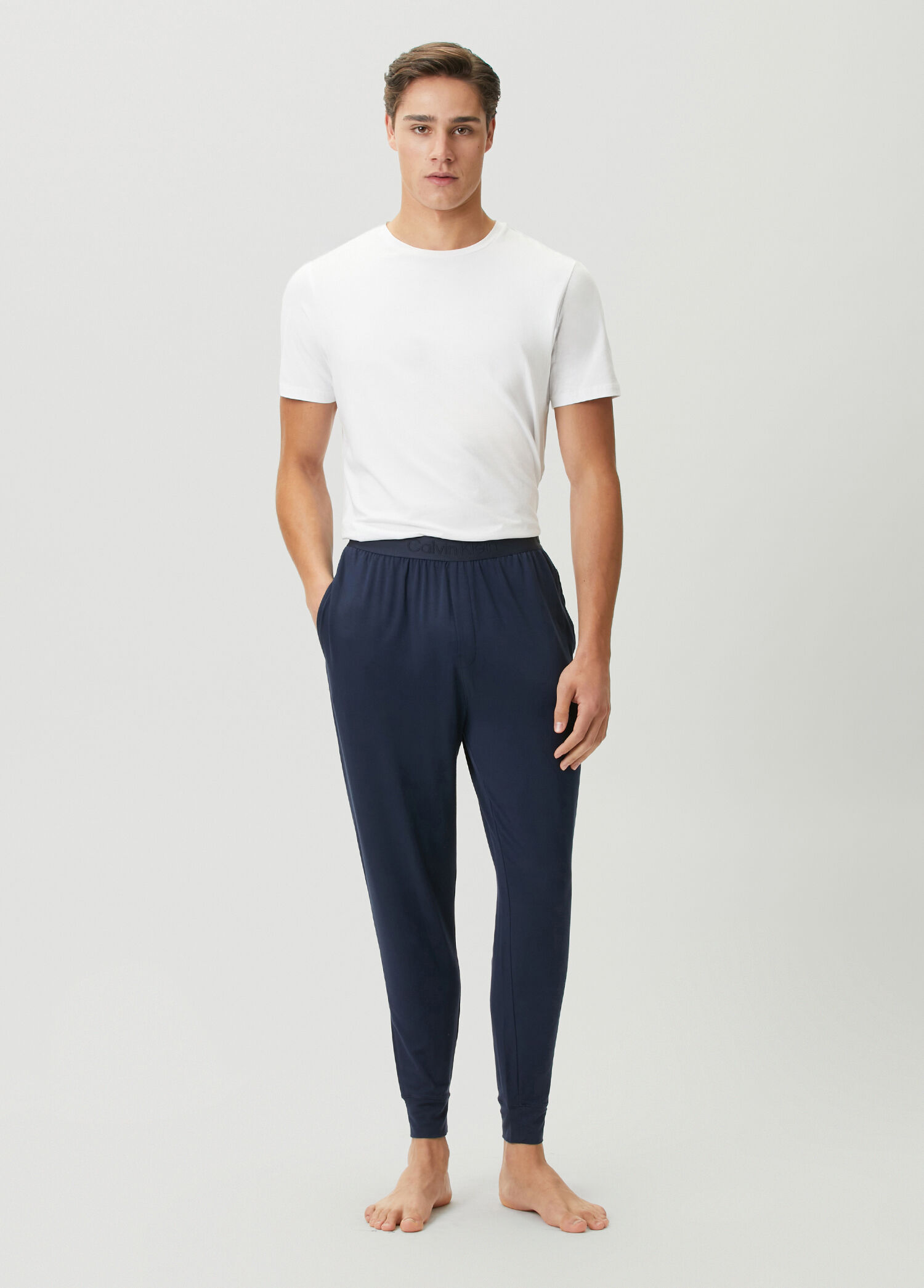 Mavi Beli Logo Bantlı Jogger Pijama Altı