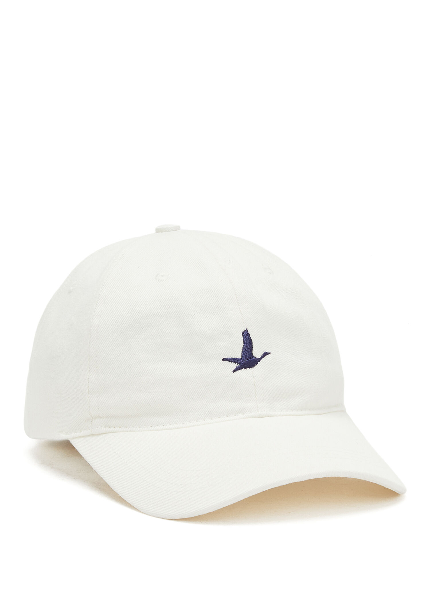 Beyaz Logo Nakışlı Erkek Gabardin Şapka