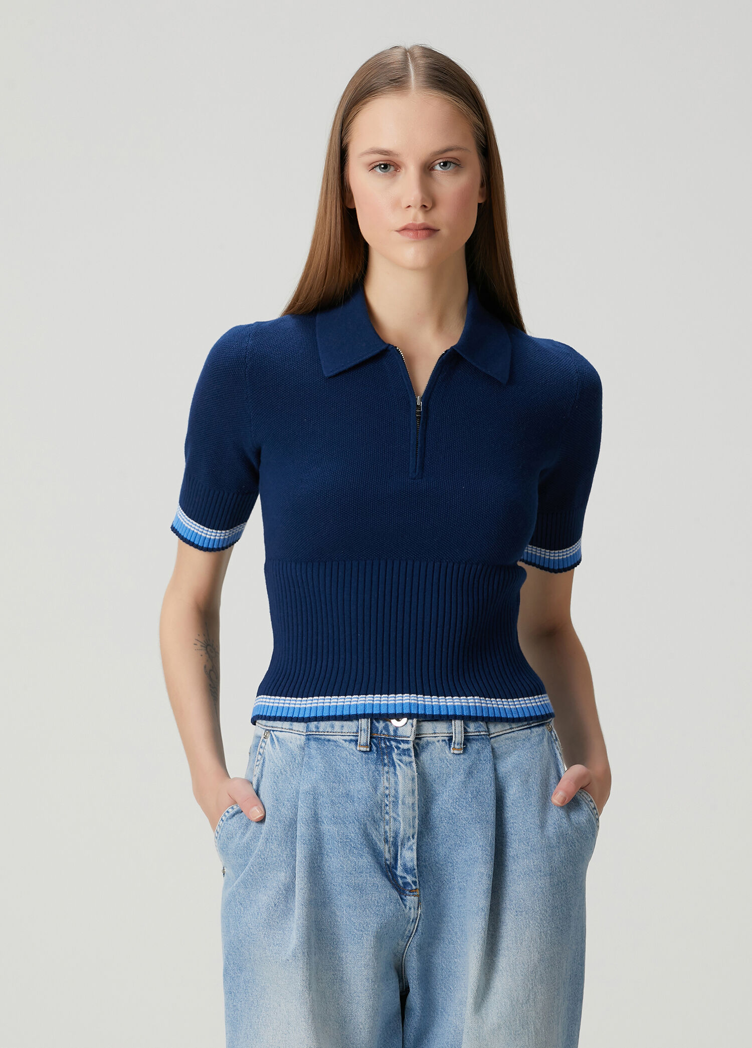 Marcella Lacivert Polo Triko