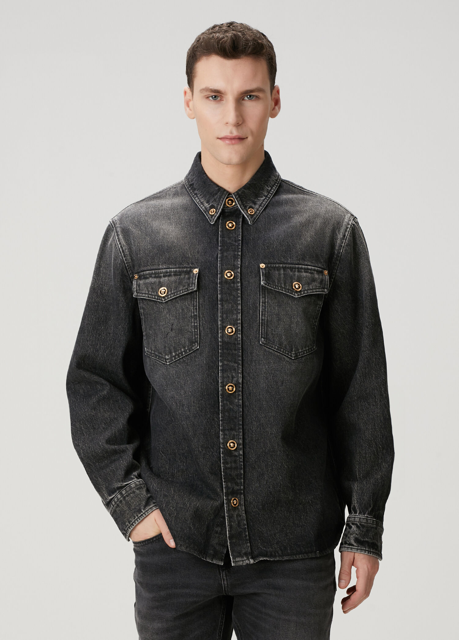 Antrasit Denim Gömlek
