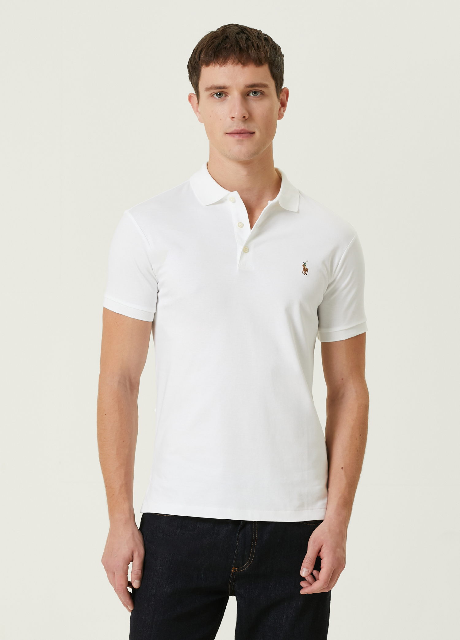 Beyaz Polo Yaka T-shirt