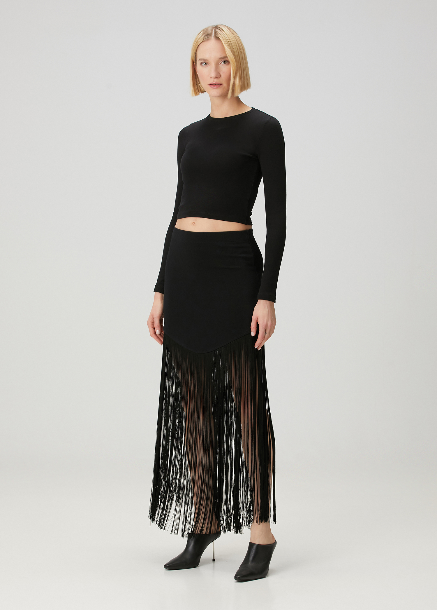 Black Tassels Maxi Skirt