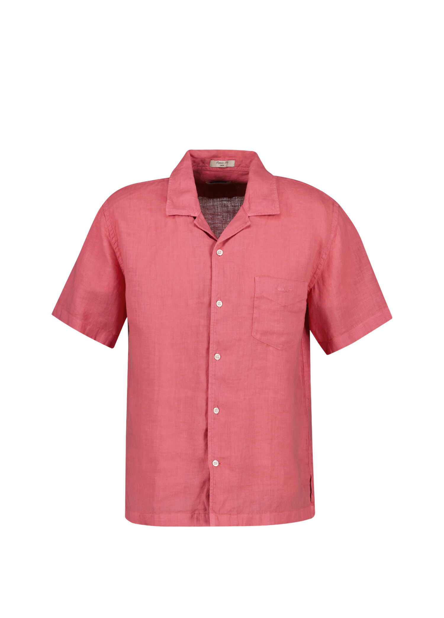 Pembe Düğmeli Yaka Regular Fit Kısa Kollu Erkek Gömlek