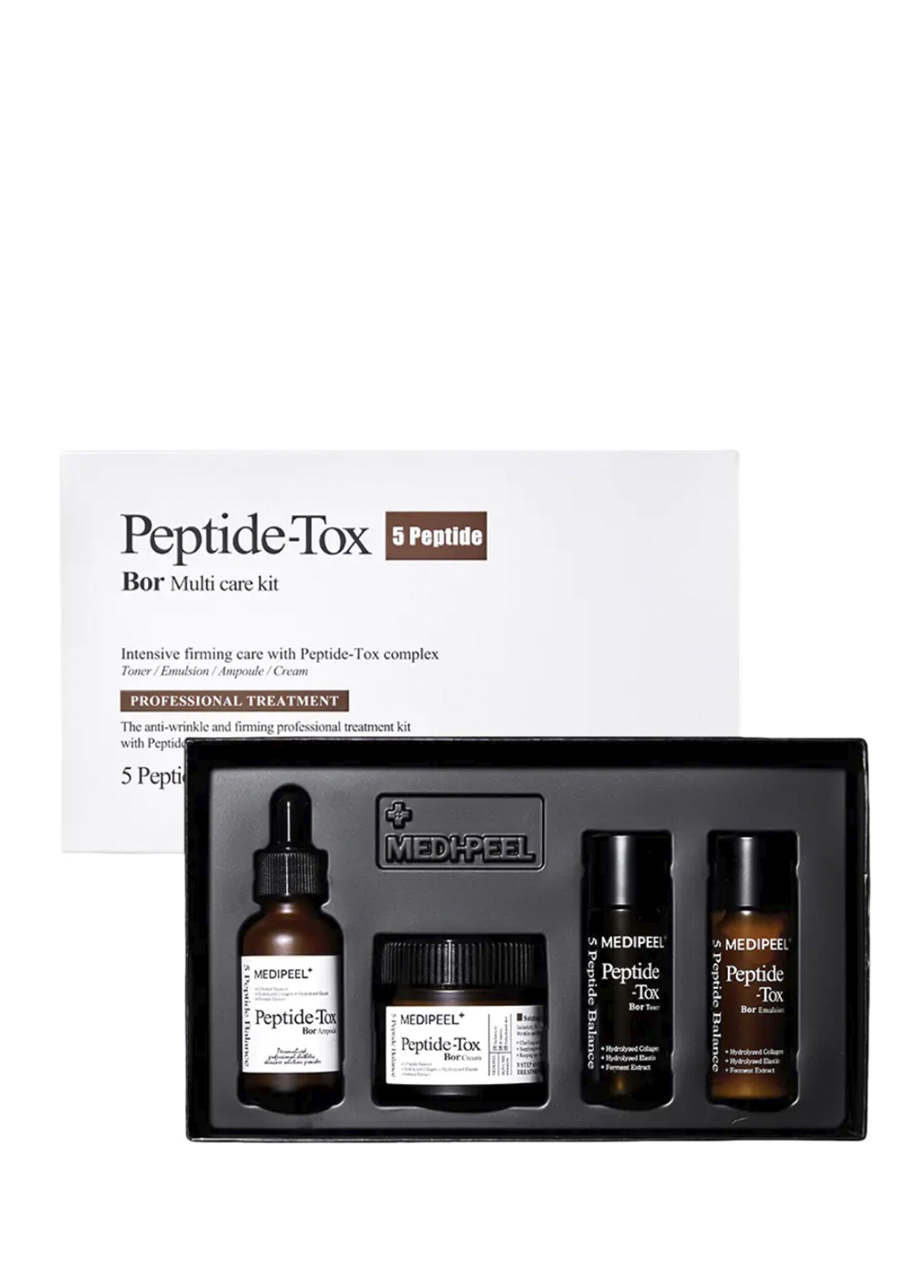Peptide-Tox 5 Peptide Bor Multi Care Kit Peptit Kompleksi İçeren Lifting Yaşlanma Karşıtı Cilt Bakım Seti Seti 4 Adet