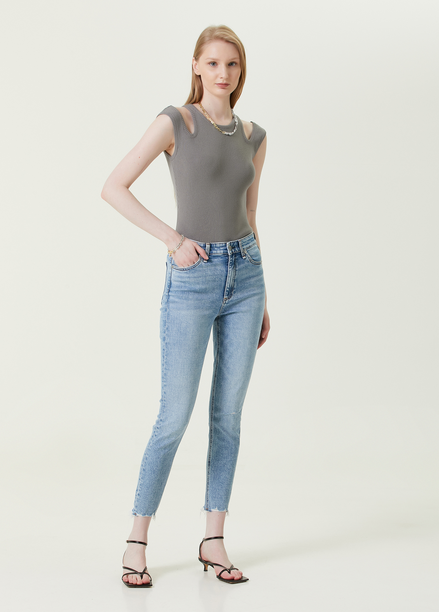 Nina Mavi Crop Skinny Jean Pantolon