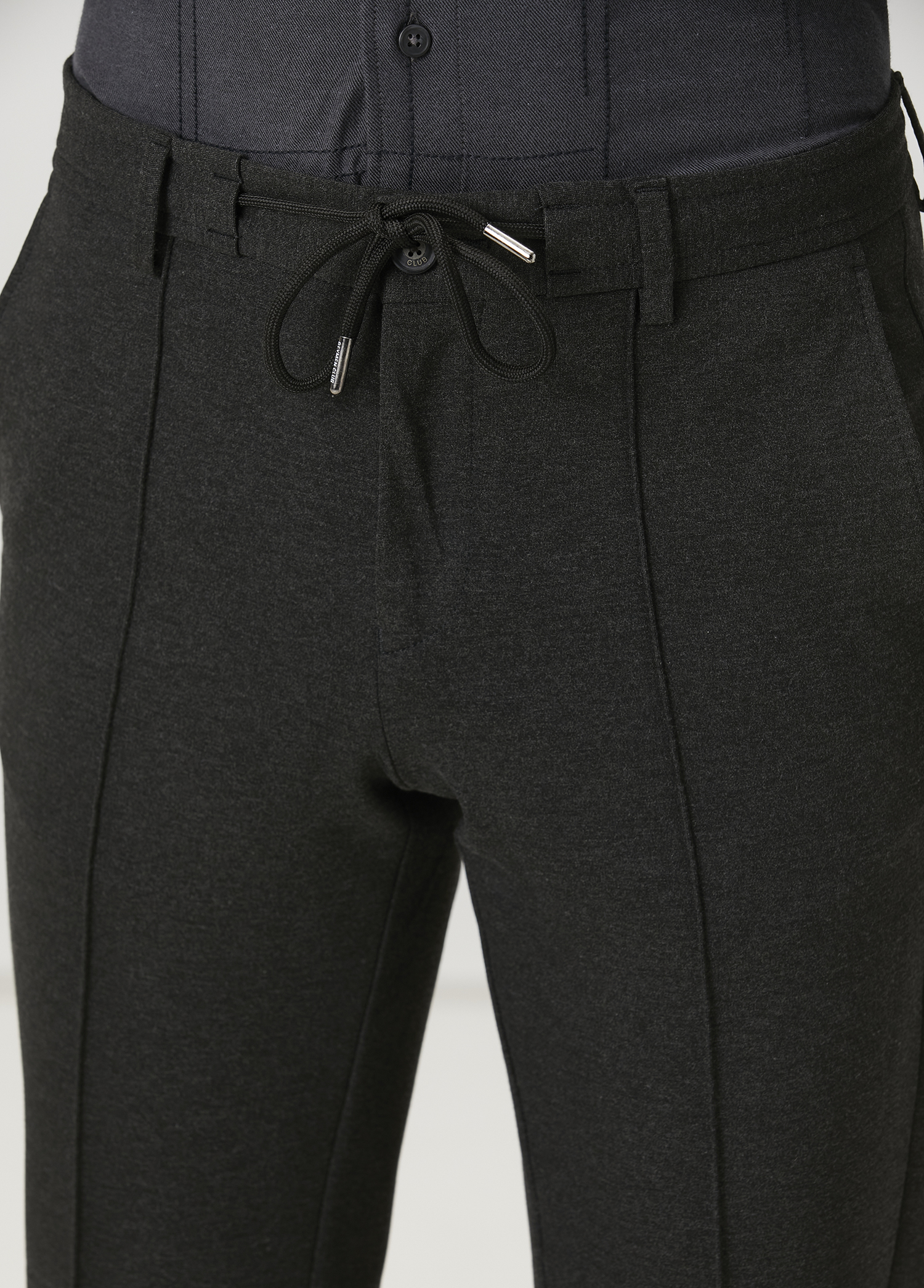 Antrasit Melanj Beli Kordonlu Spor Pantolon_3