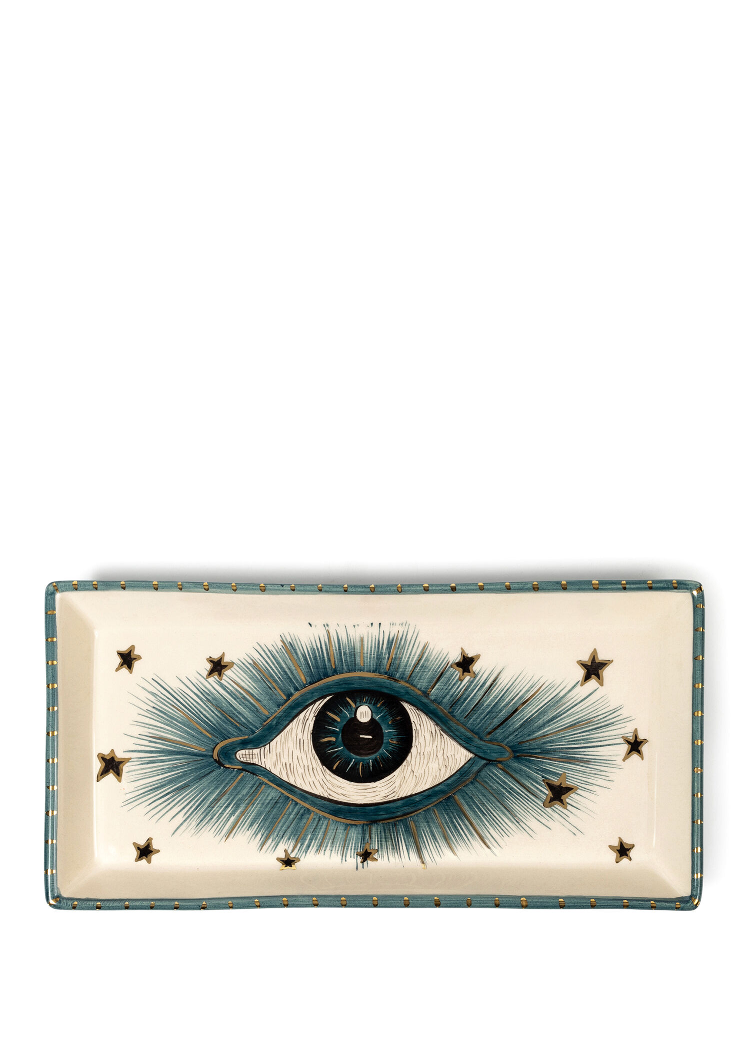 Inner Eye Colection Mavi Gözlü Seramik Dikdörtgen Tepsi