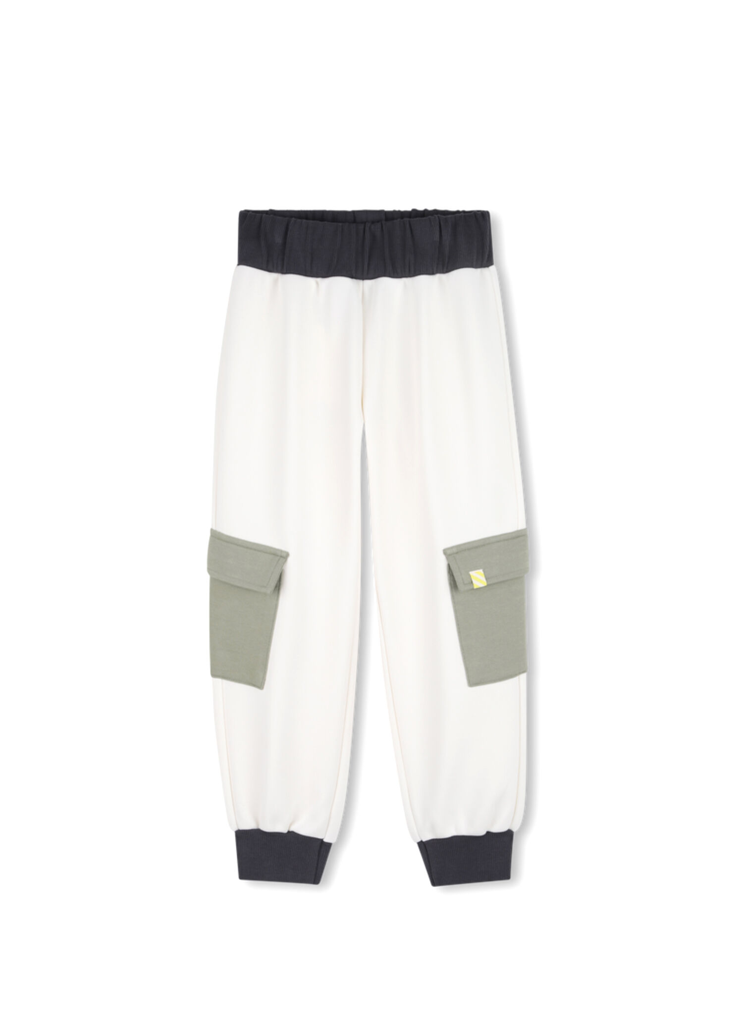Fildişi Colorblocked Erkek Çocuk Pantolon