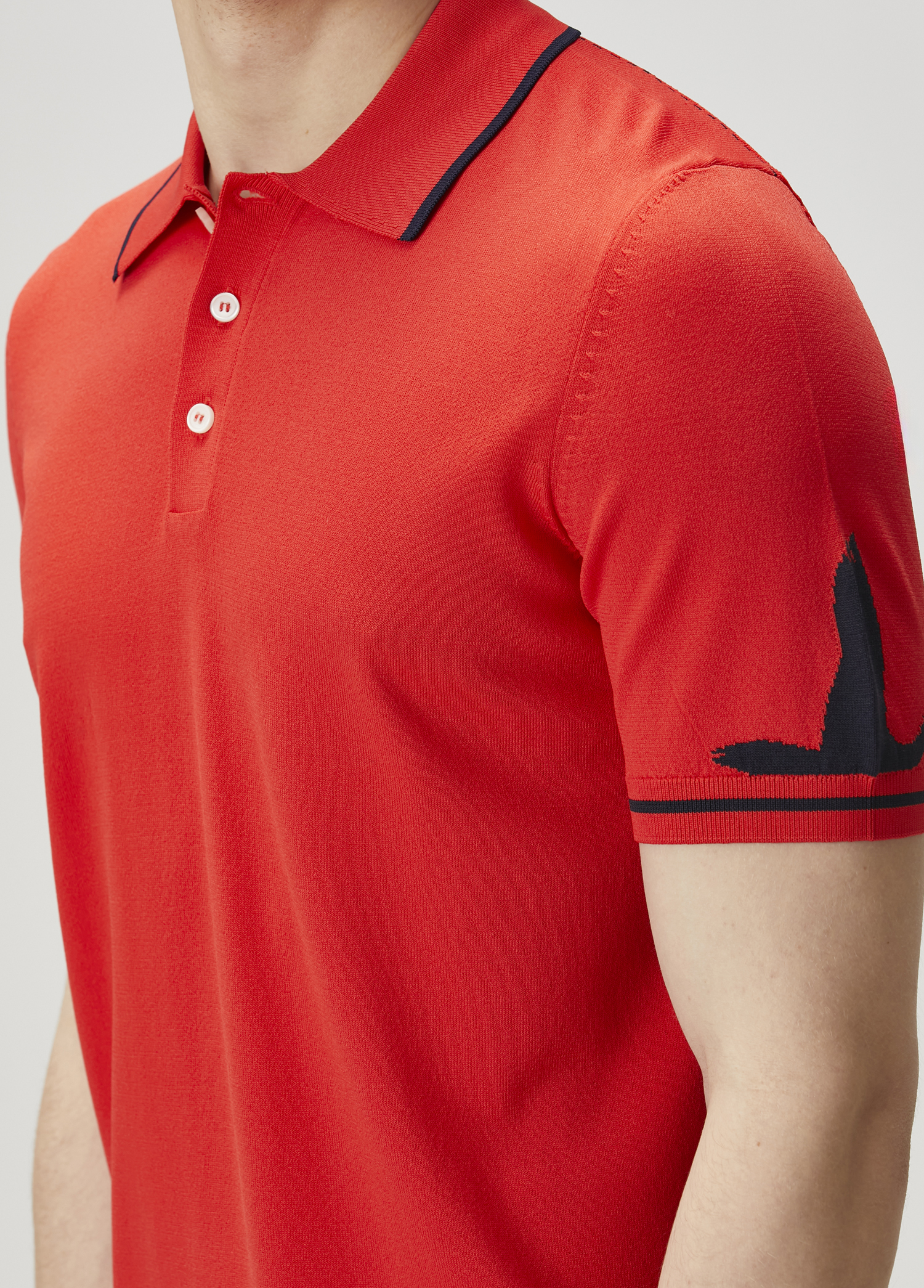 Kırmızı Kaz Jakarlı Polo Yaka T-shirt_5