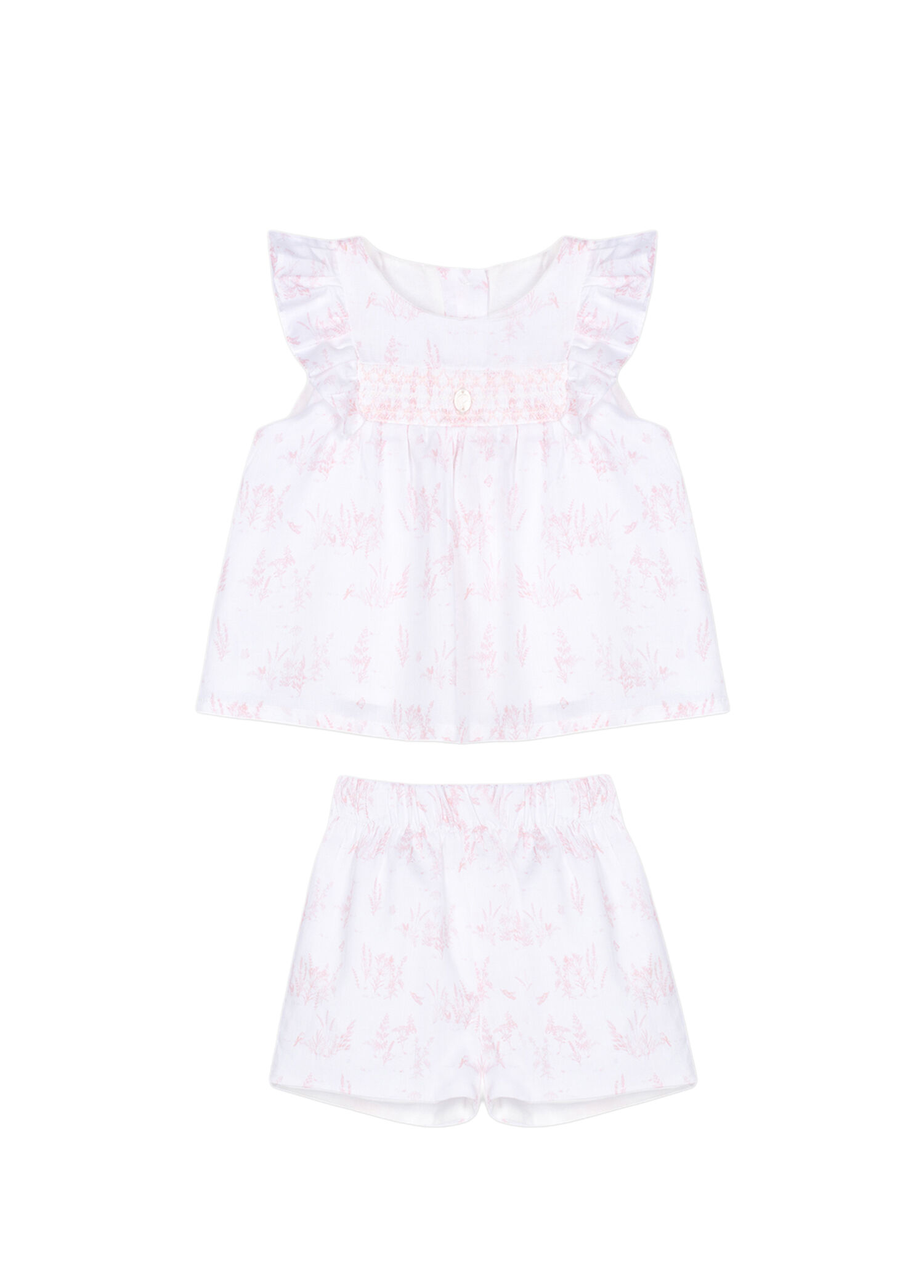 Pembe Şortlu 2'li Kız Bebek Set