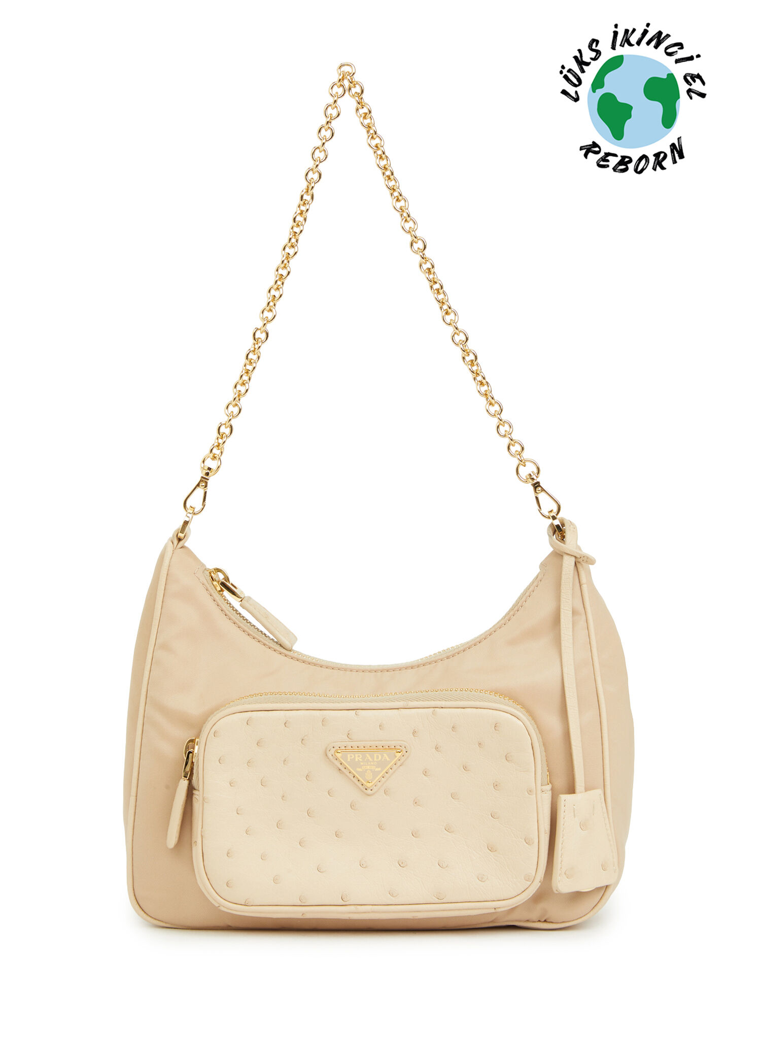 Prada Ostrich Cammeo Re-Nylon Çanta
