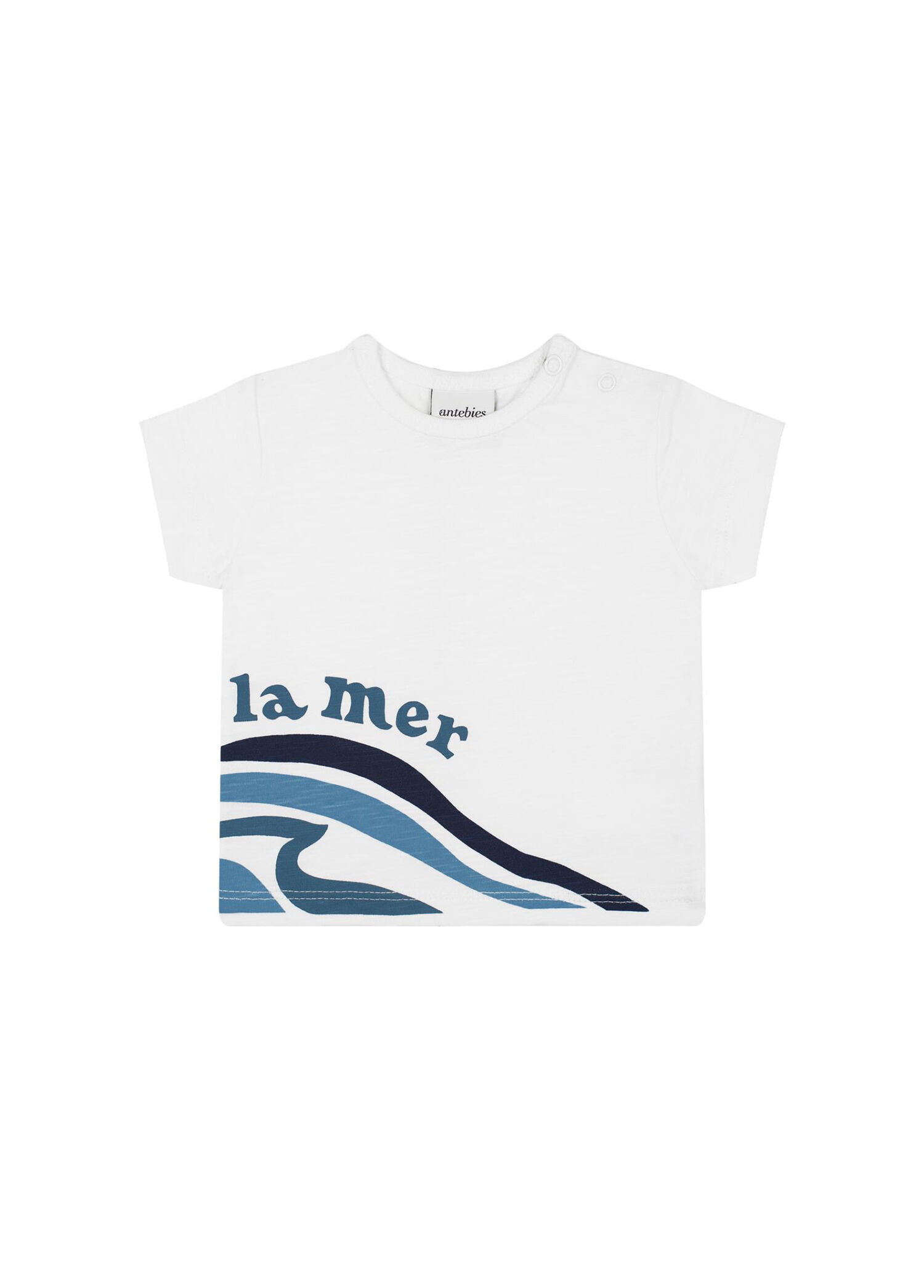 P Antebies La Mer Printed White Baby Boy T Shirt