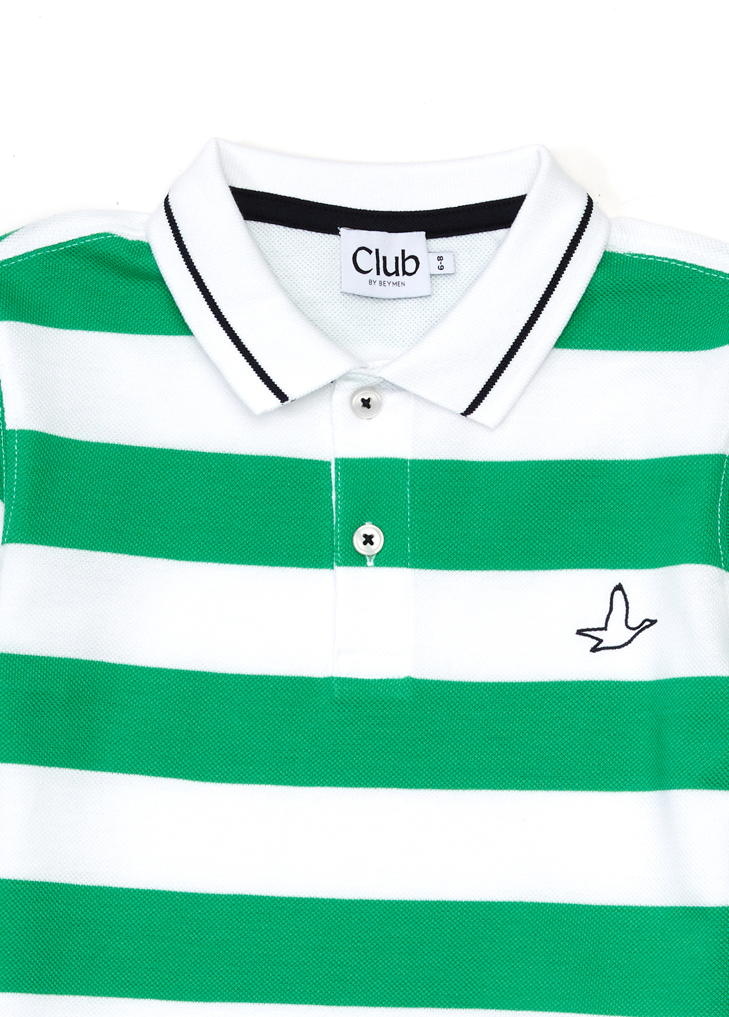 Beyaz Yeşil Polo Yaka Çocuk T-shirt_2