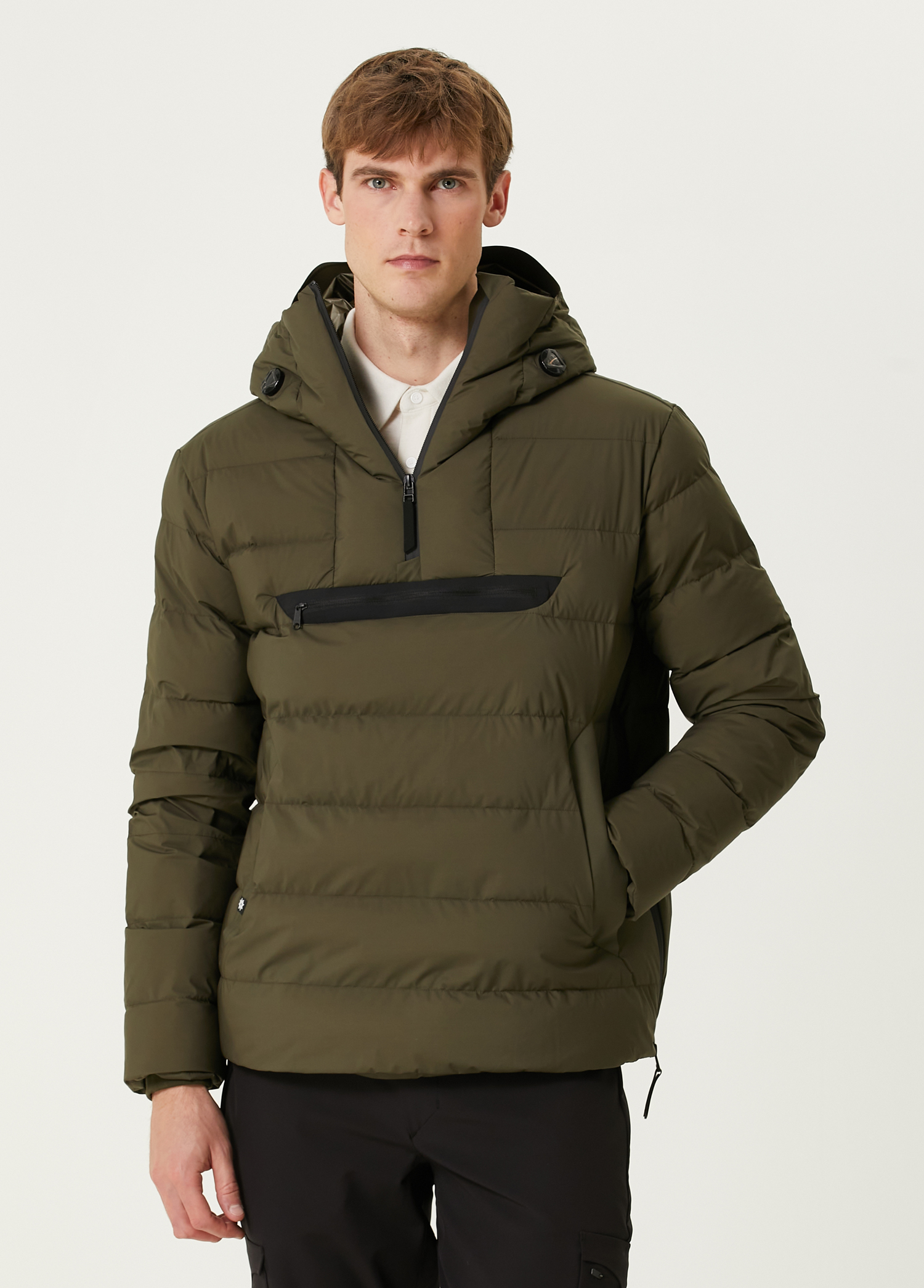 Half Zip Voyager Haki Puff Mont