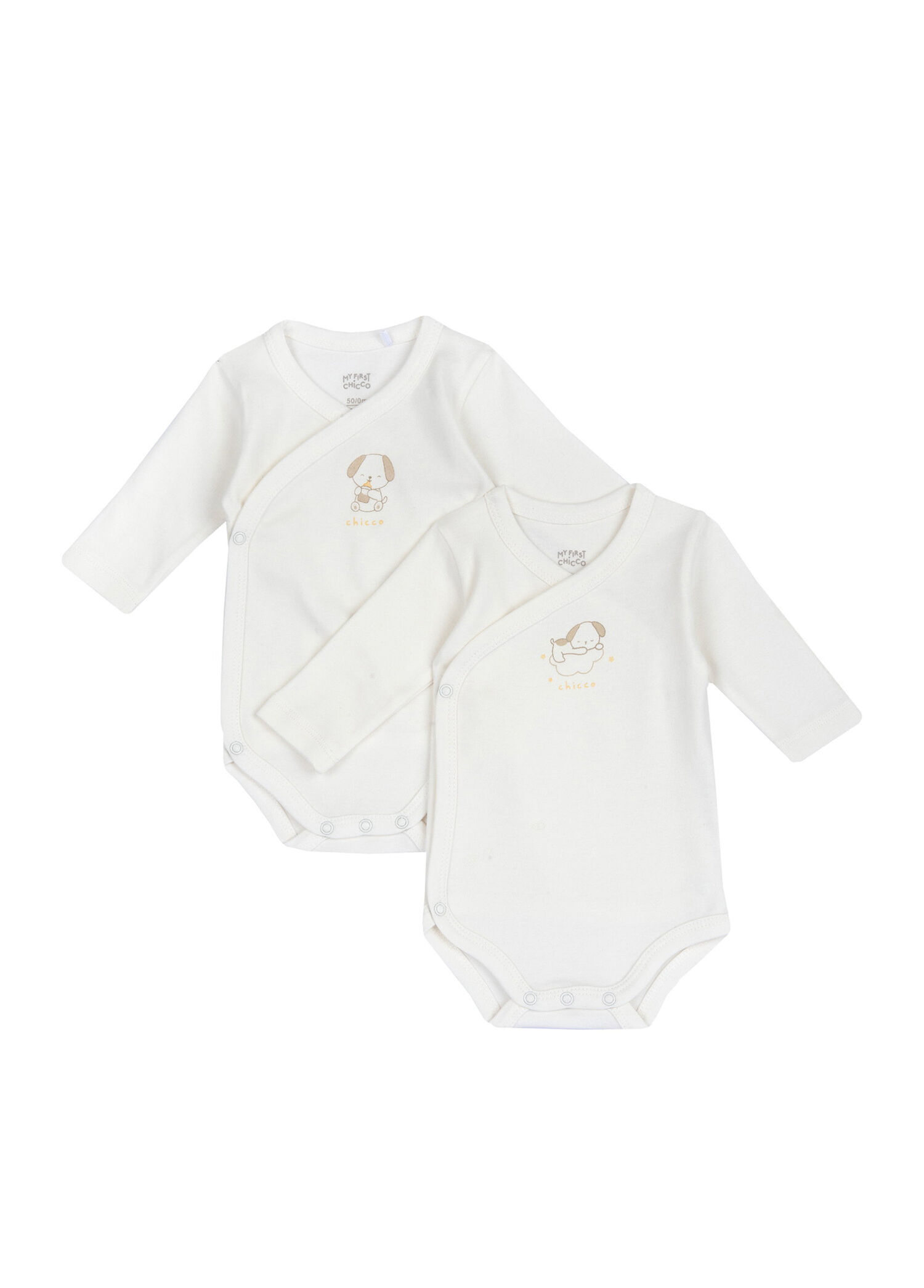 Krem Rengi Uzun Kollu Unisex Bebek 2'li Body Set