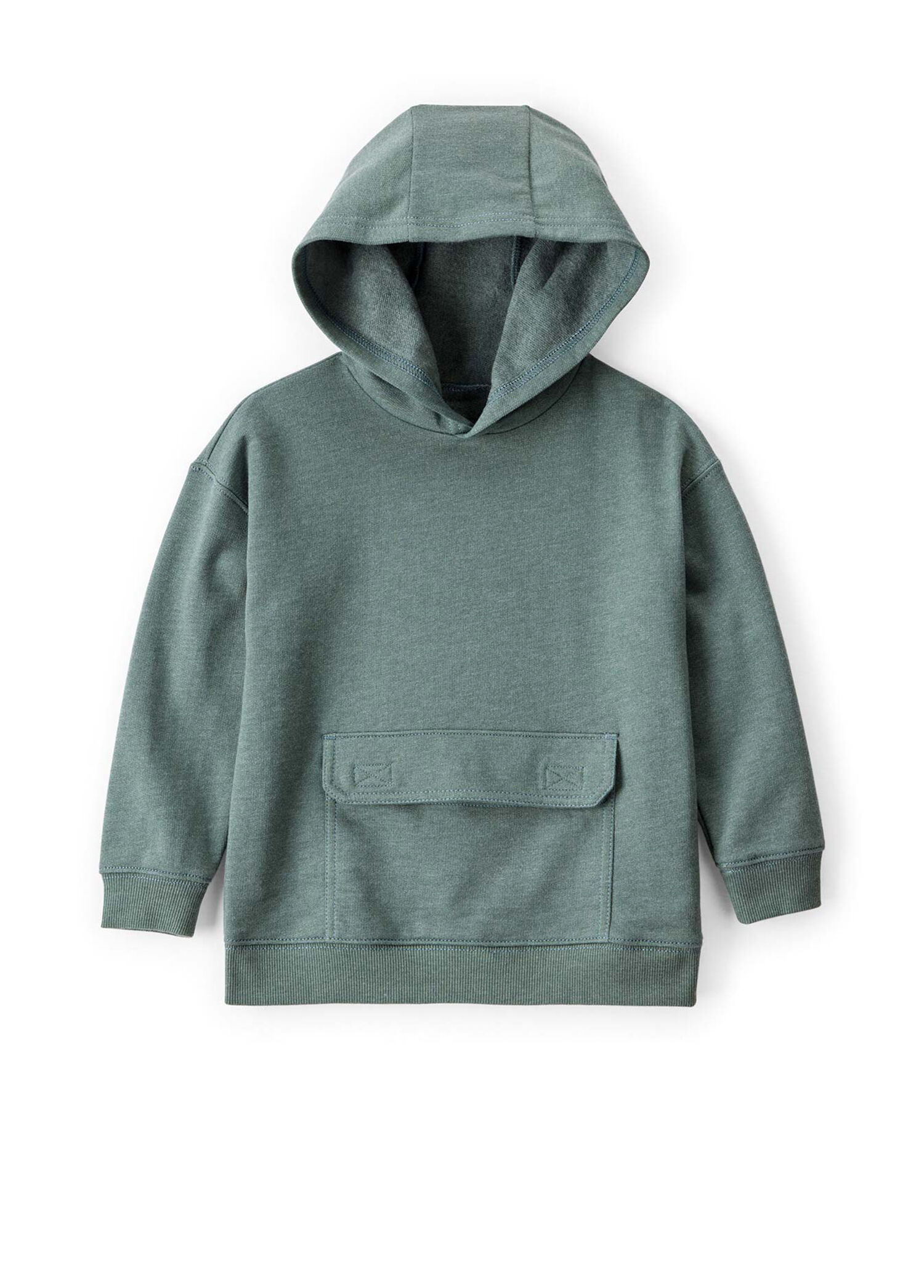 Yeşil Kapüşonlu Erkek Çocuk Sweatshirt