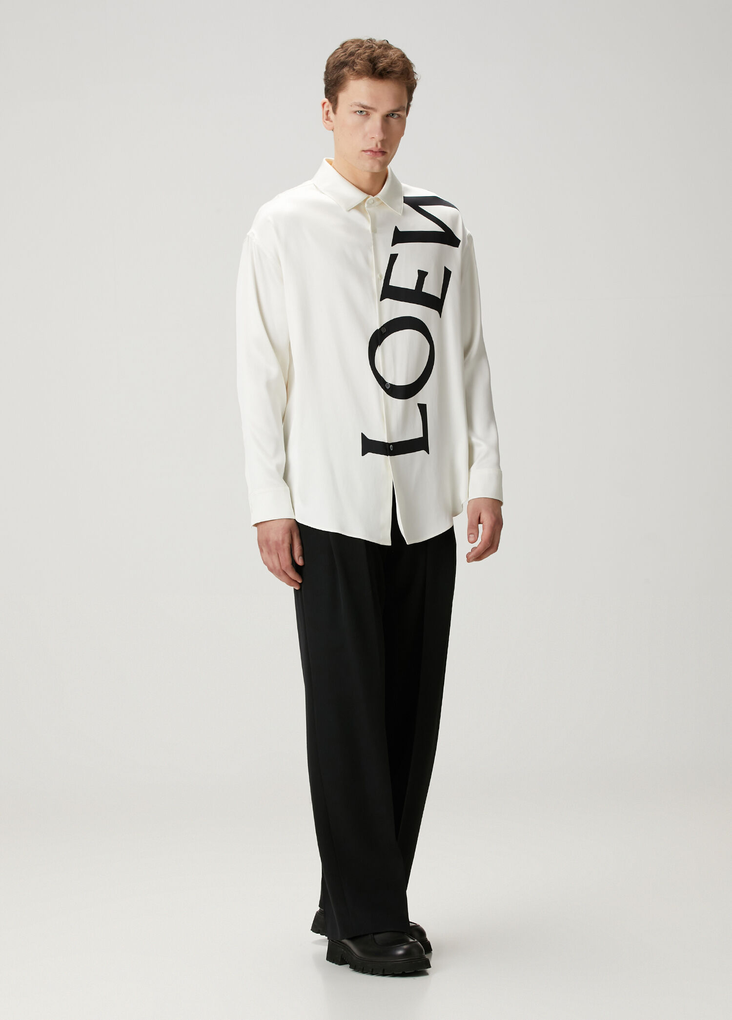 Loewe - White Logo Printed Silk Shirt