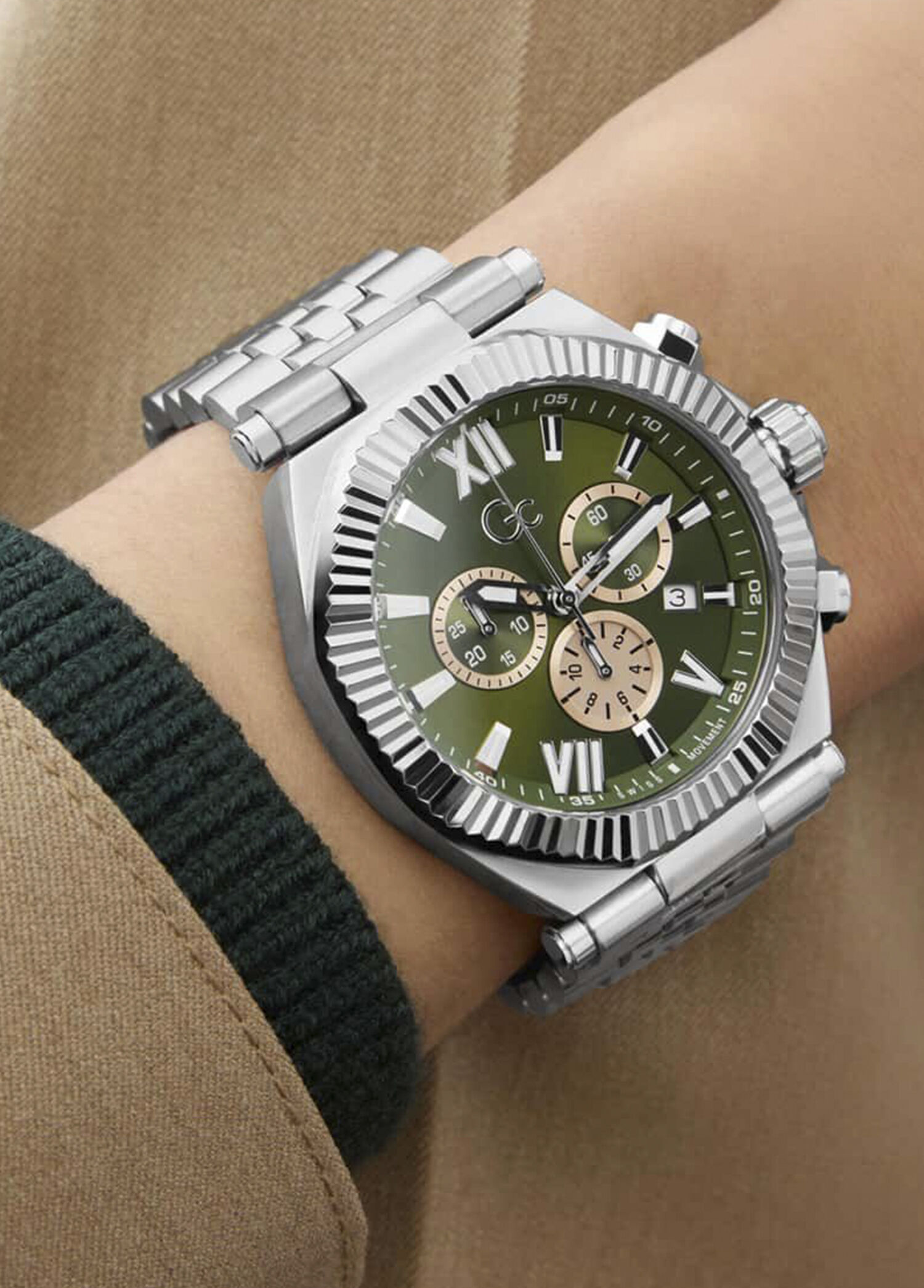 GC Metalik Gri Erkek GCZ66004G9 Metalik Gri Çelik Erkek Kol Saati