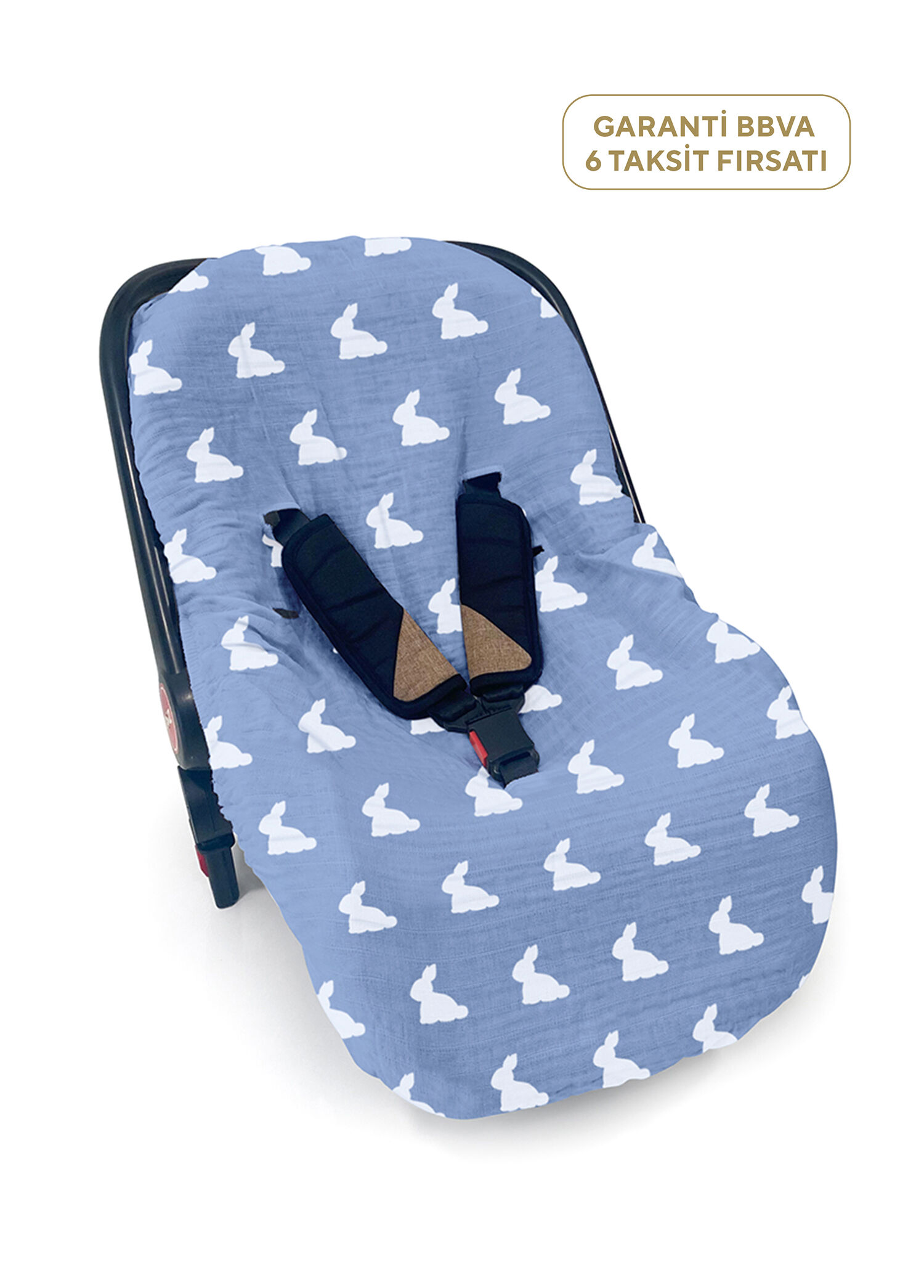 %100 Pamuk Mono Lapin Royal Blue Müslin Ana Kucağı Kılıfı