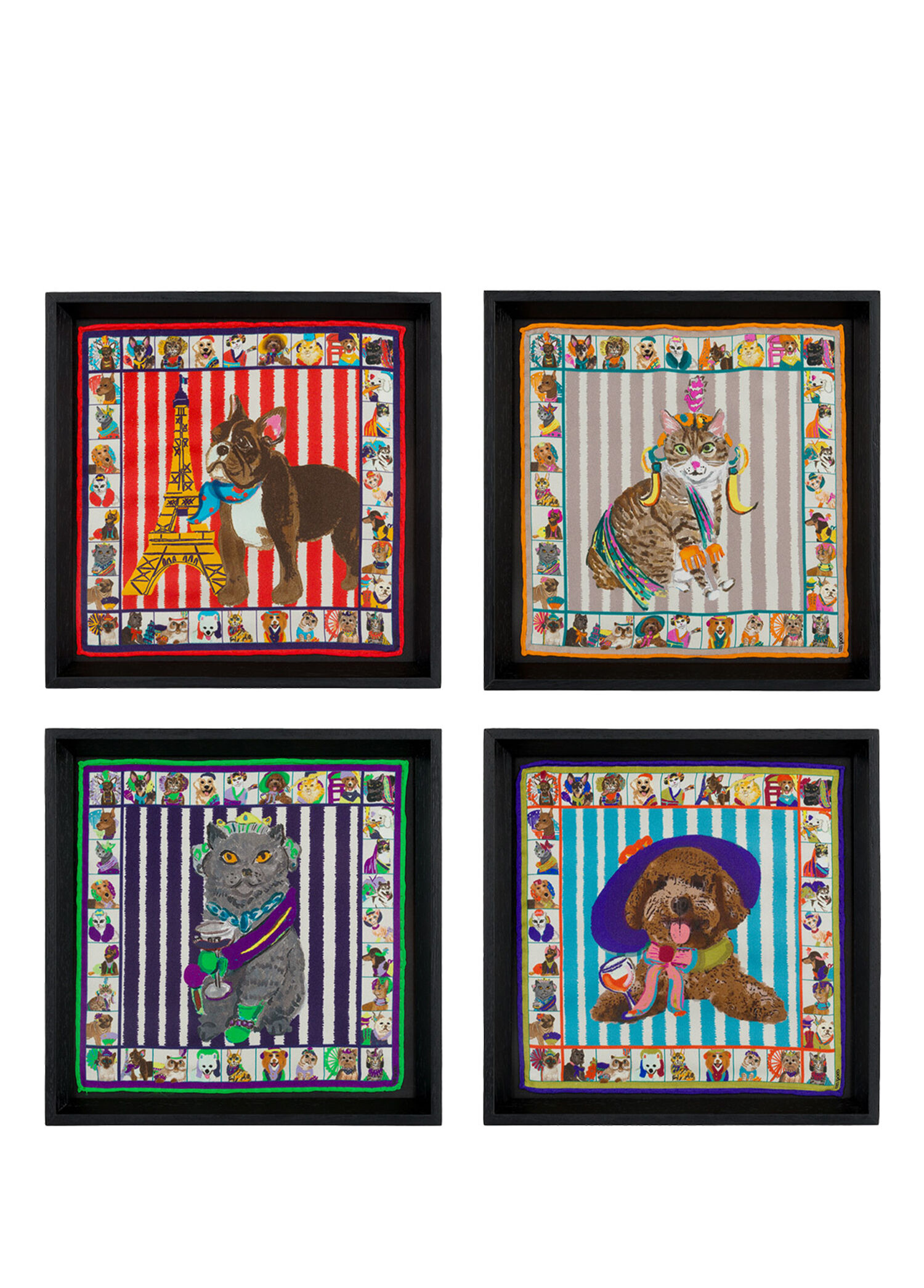 Un Poco - Kids's Friends Siyah Ahşap Çocuk Odası 4'lü Tablo Seti - Çok ...