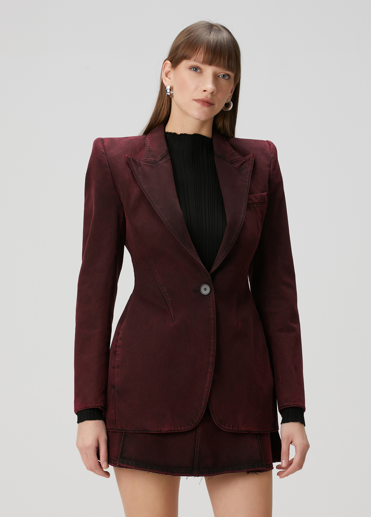 Bordo Denim Blazer