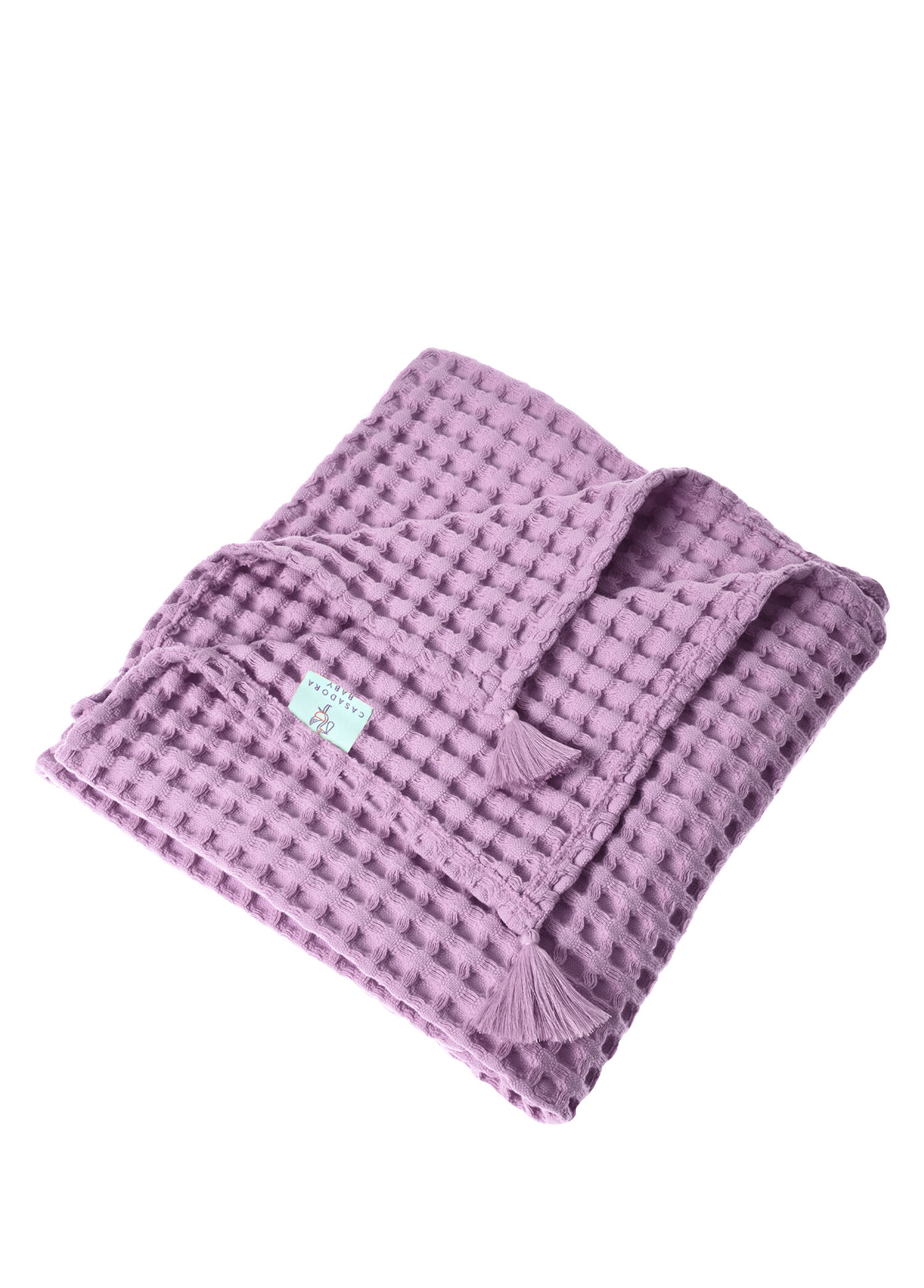 Lila %100 Pamuk Waffle Bebek Pike Örtü 90 x 120 cm