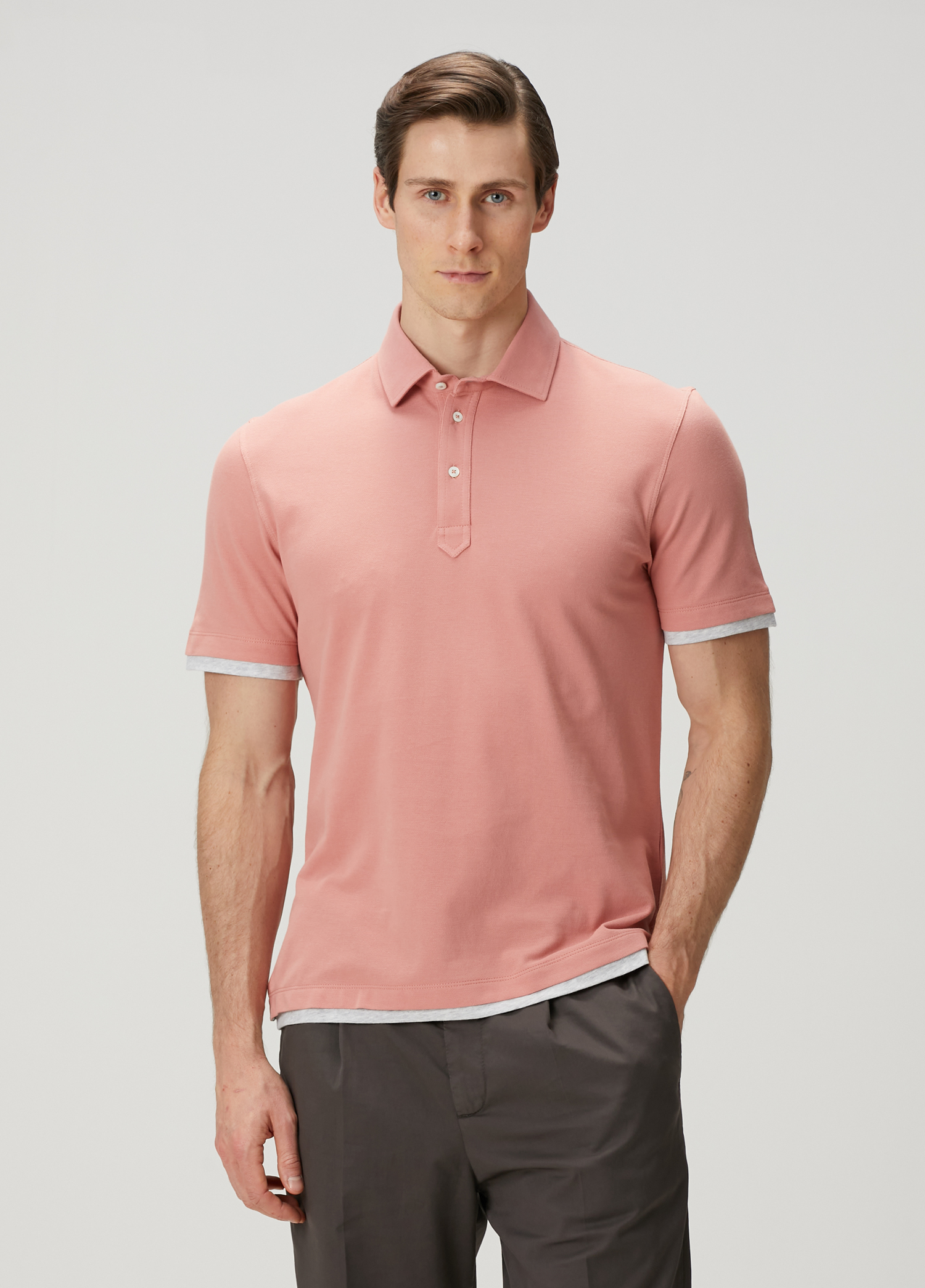 Koyu Pembe Polo Yaka T-shirt