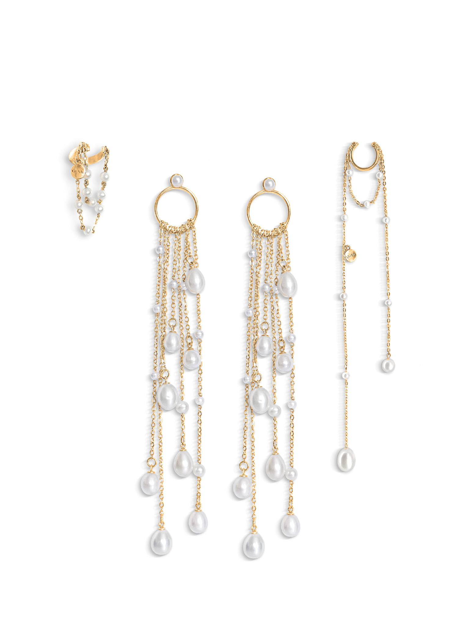 Duo De Larmes Yellow Gold Vermeil On Sterling Silver Kadın Gümüş Küpe