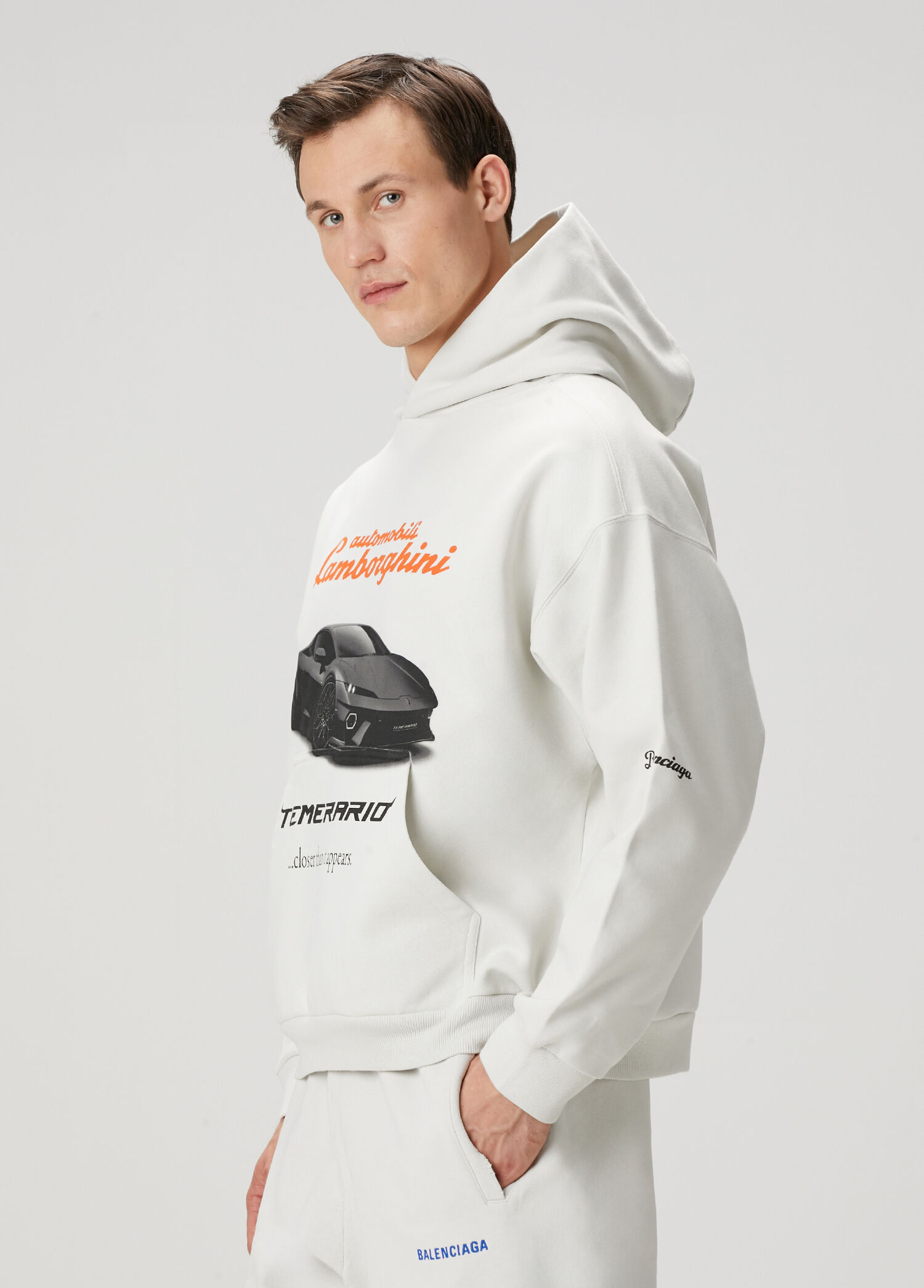 Balenciaga パーカー BALENCIAGA (バレンシアガ) 裏起毛 プリント プルオーバー パーカー