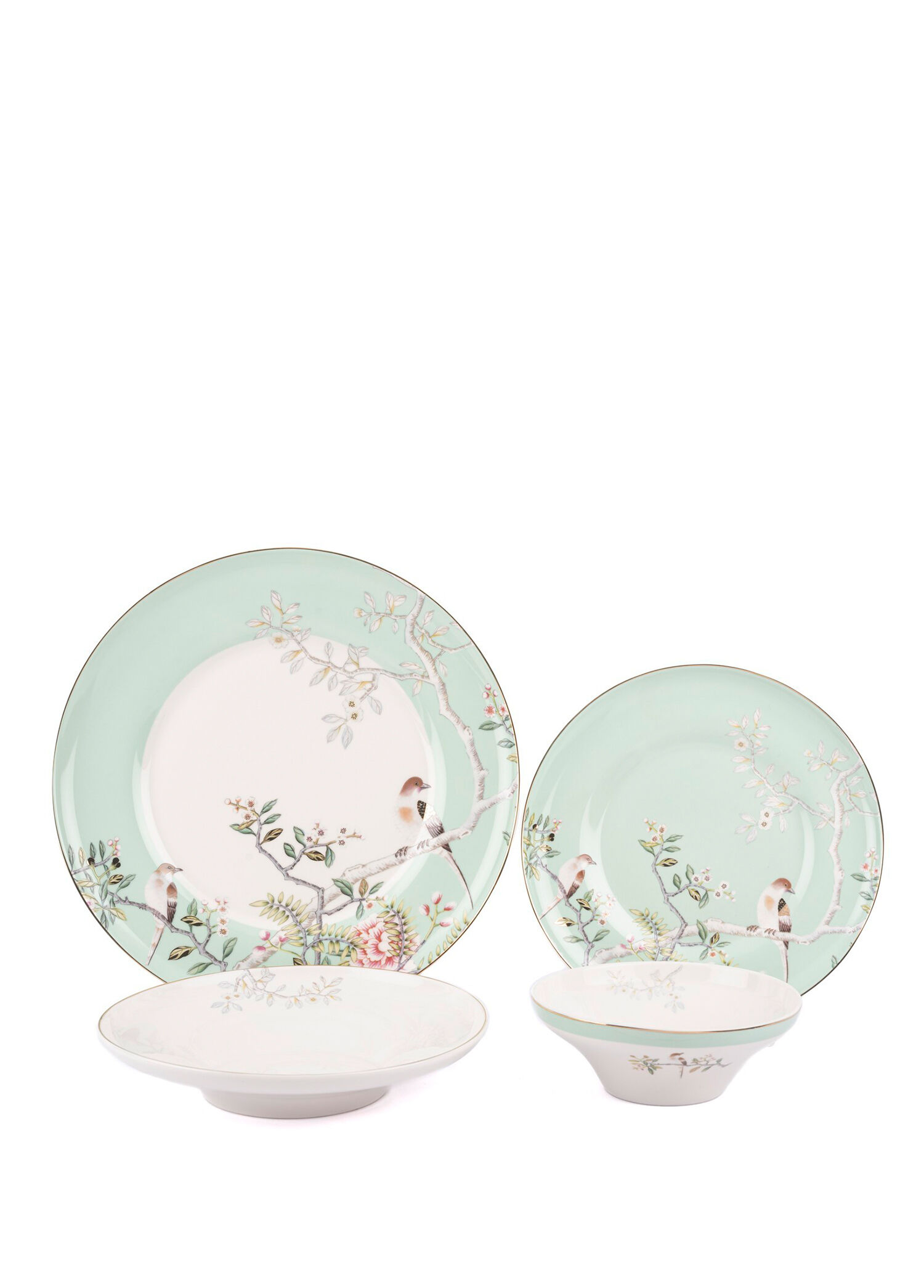 Bird Garden New Bone Porselen 24 Parça Yemek Takımı