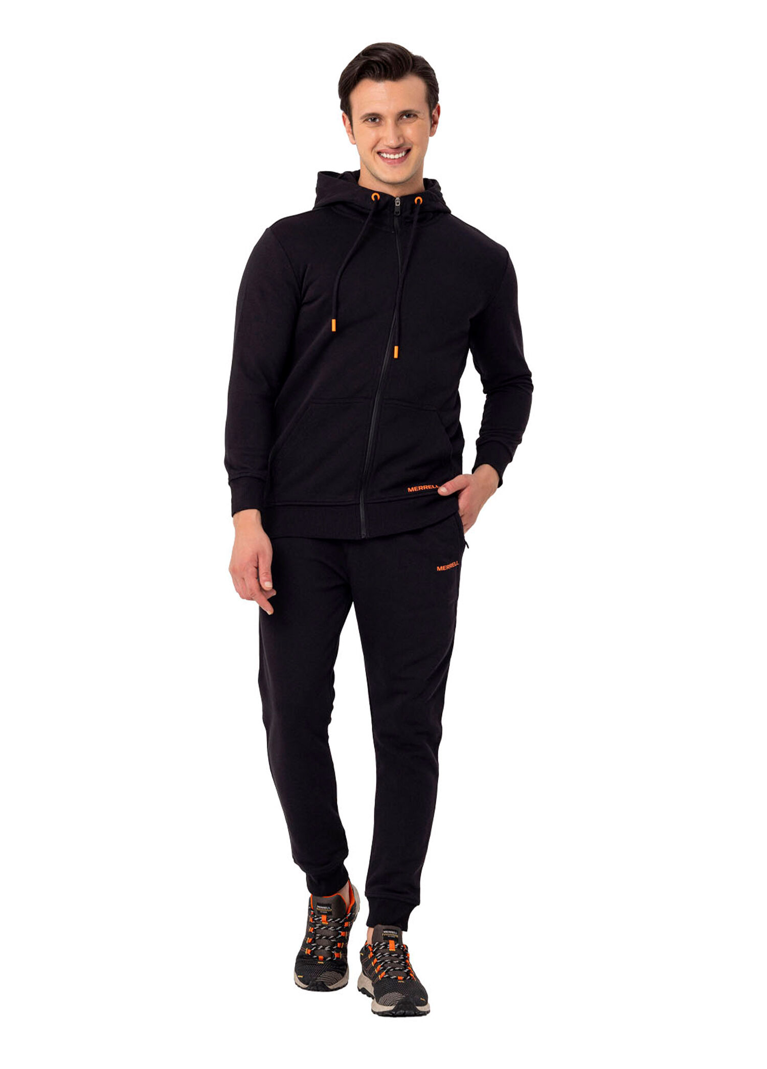 Scole Siyah Kapüşonlu Erkek Spor Sweatshirt