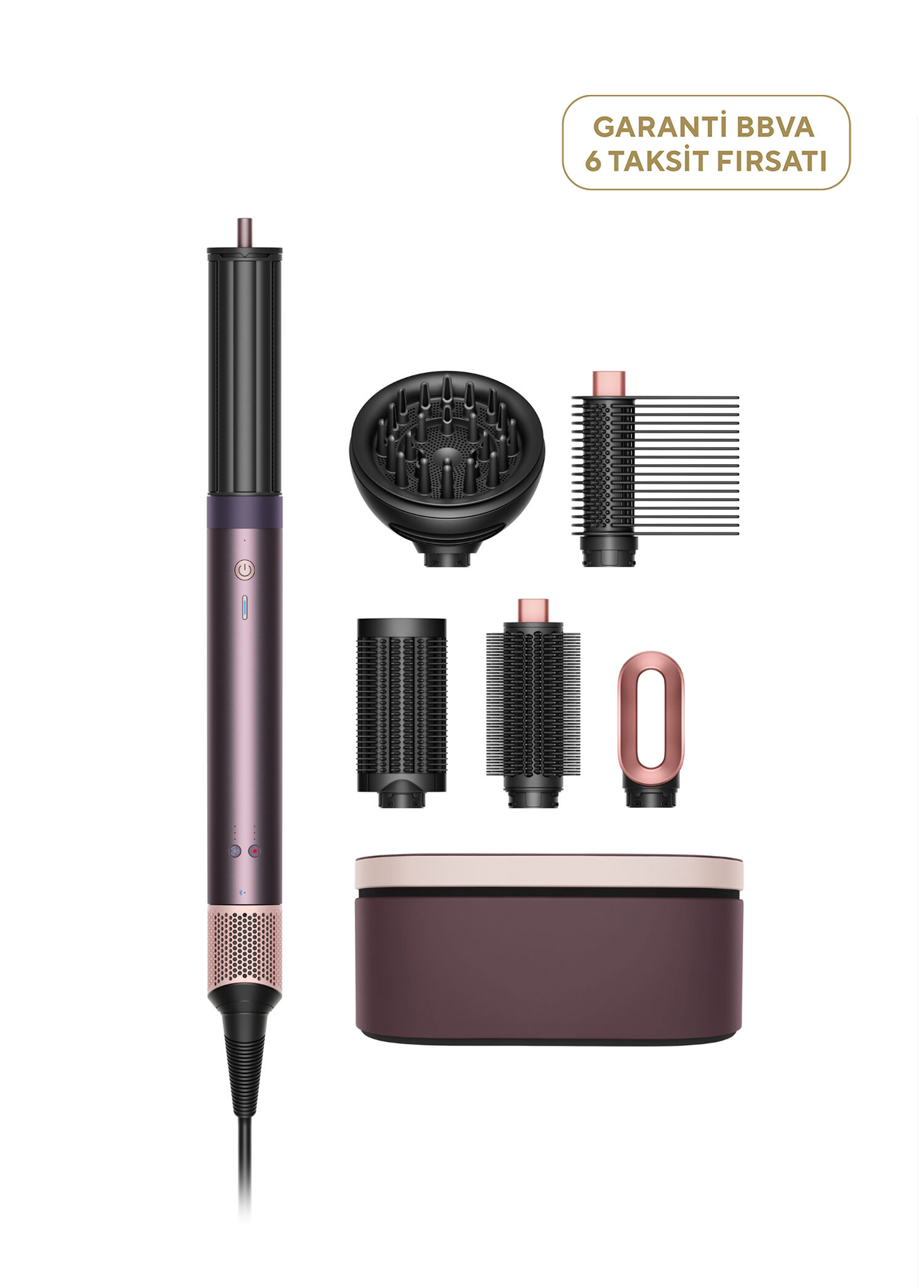 Airwrap Co-anda 2x™ Saç Şekillendirme ve Kurutma Seti Kıvırcık+Bukleli (Jasper Plum)