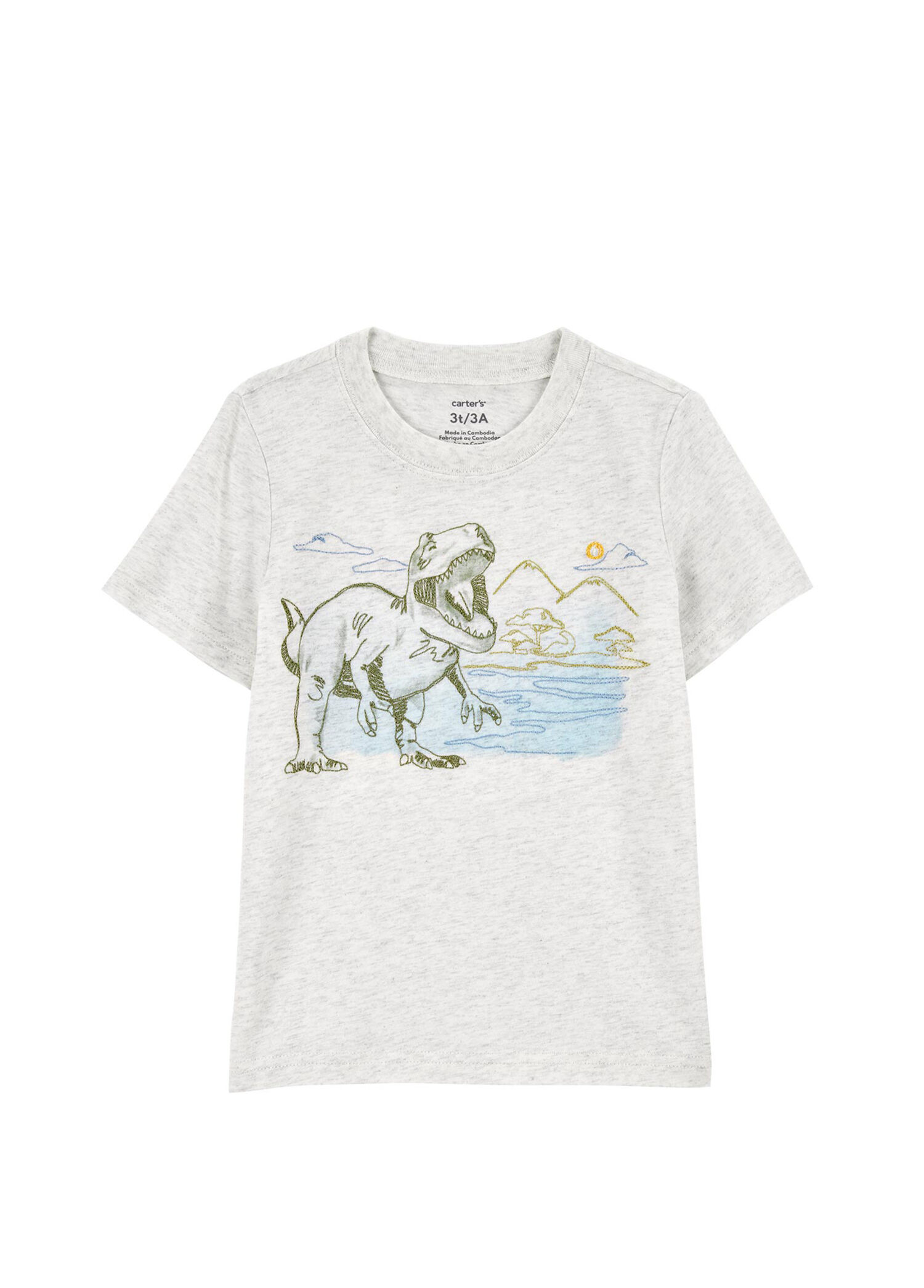Baskılı Gri Kısa Kollu Erkek Çocuk T-shirt