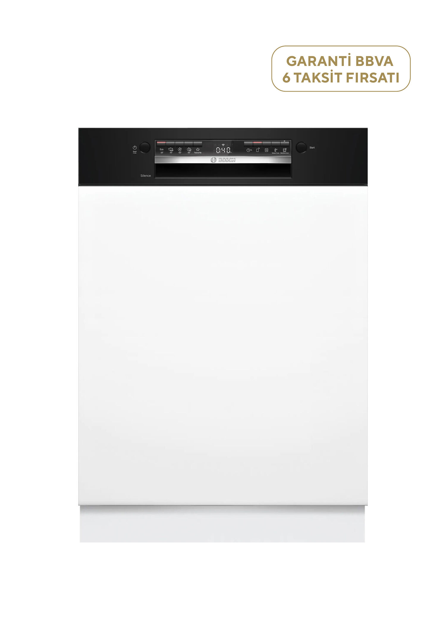 SMI4IKB50T Serie 4 Siyah 5 Programlı Yarı Ankastre Bulaşık Makinesi