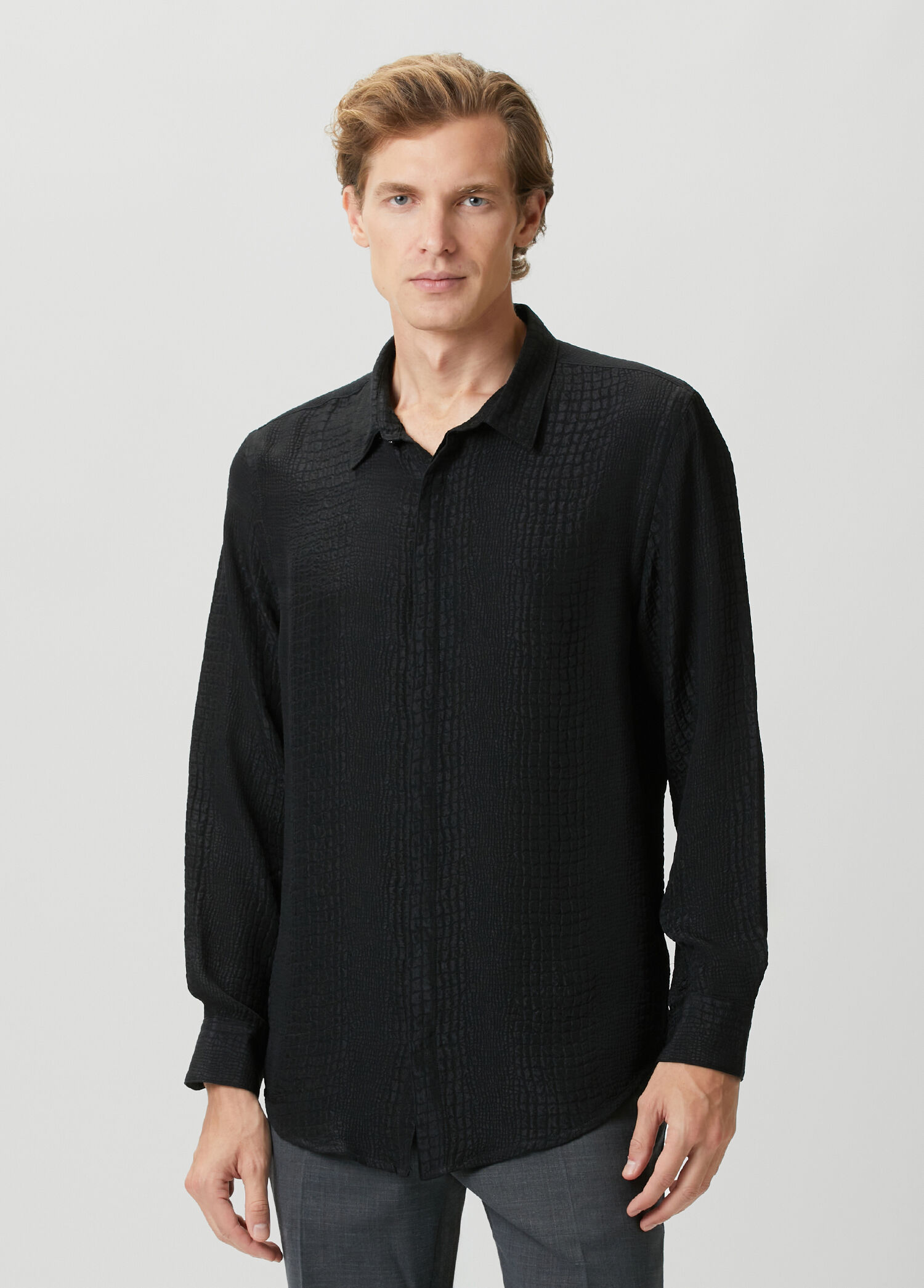 Vito Black Silk Shirt