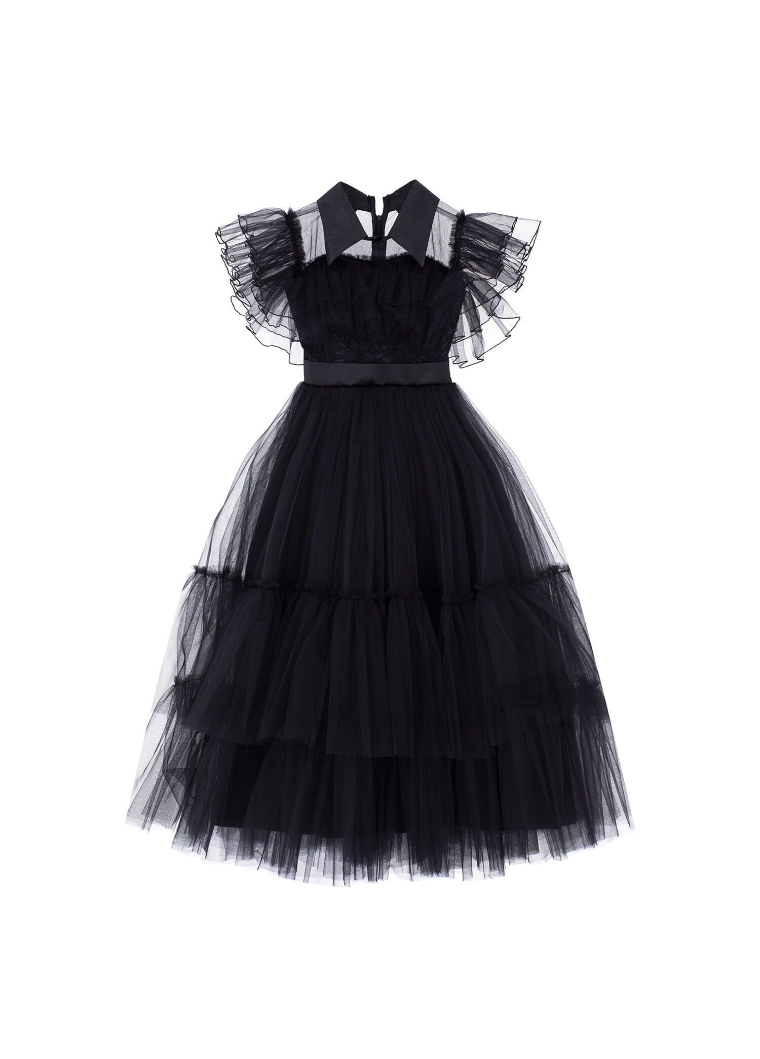 Gothic Elegance Siyah Kız Çocuk Kostüm Elbise