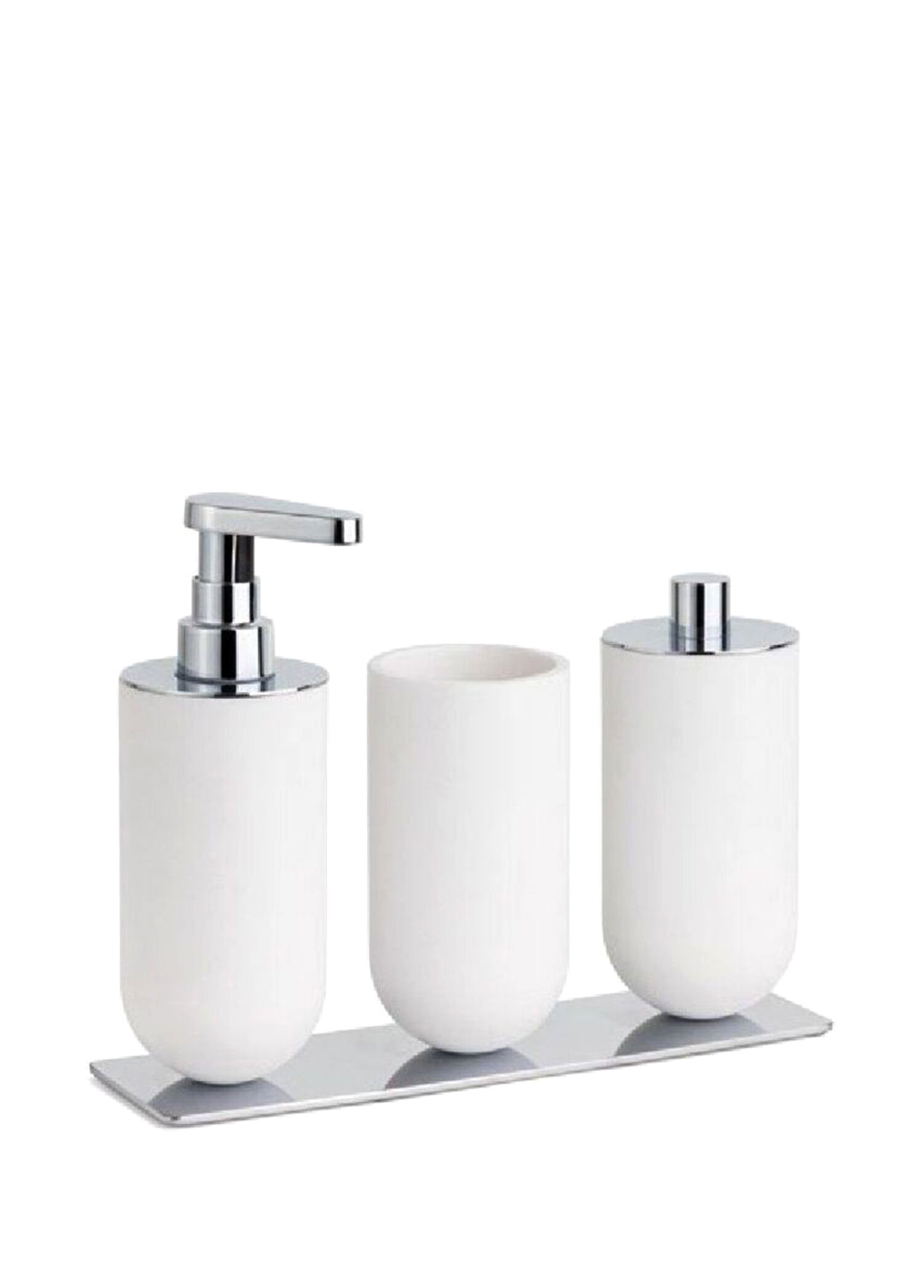 Beyaz Krom 3'lü Banyo Seti