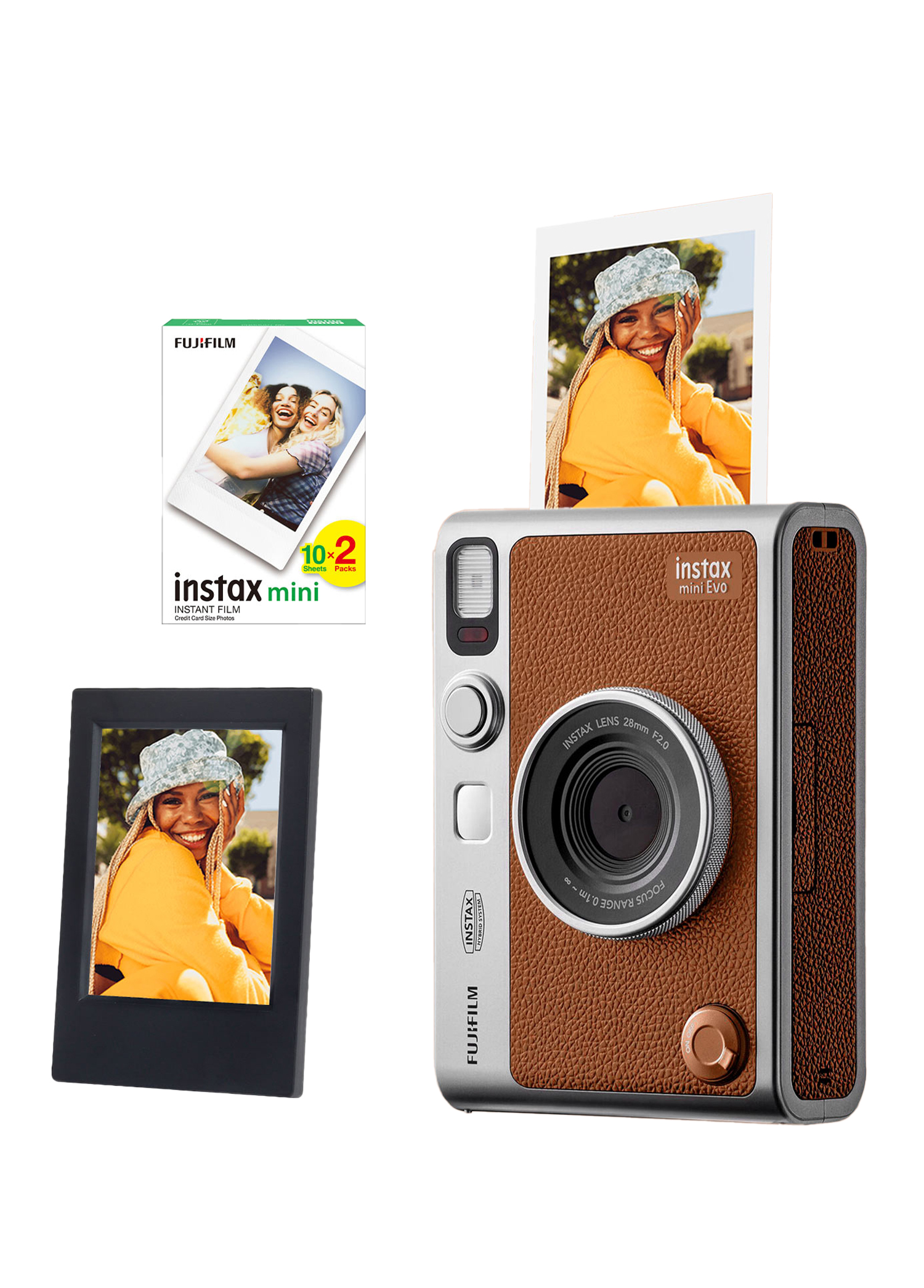 FUJIFILM - Instax Mini Evo Kahverengi Fotoğraf Makinası + 20'li