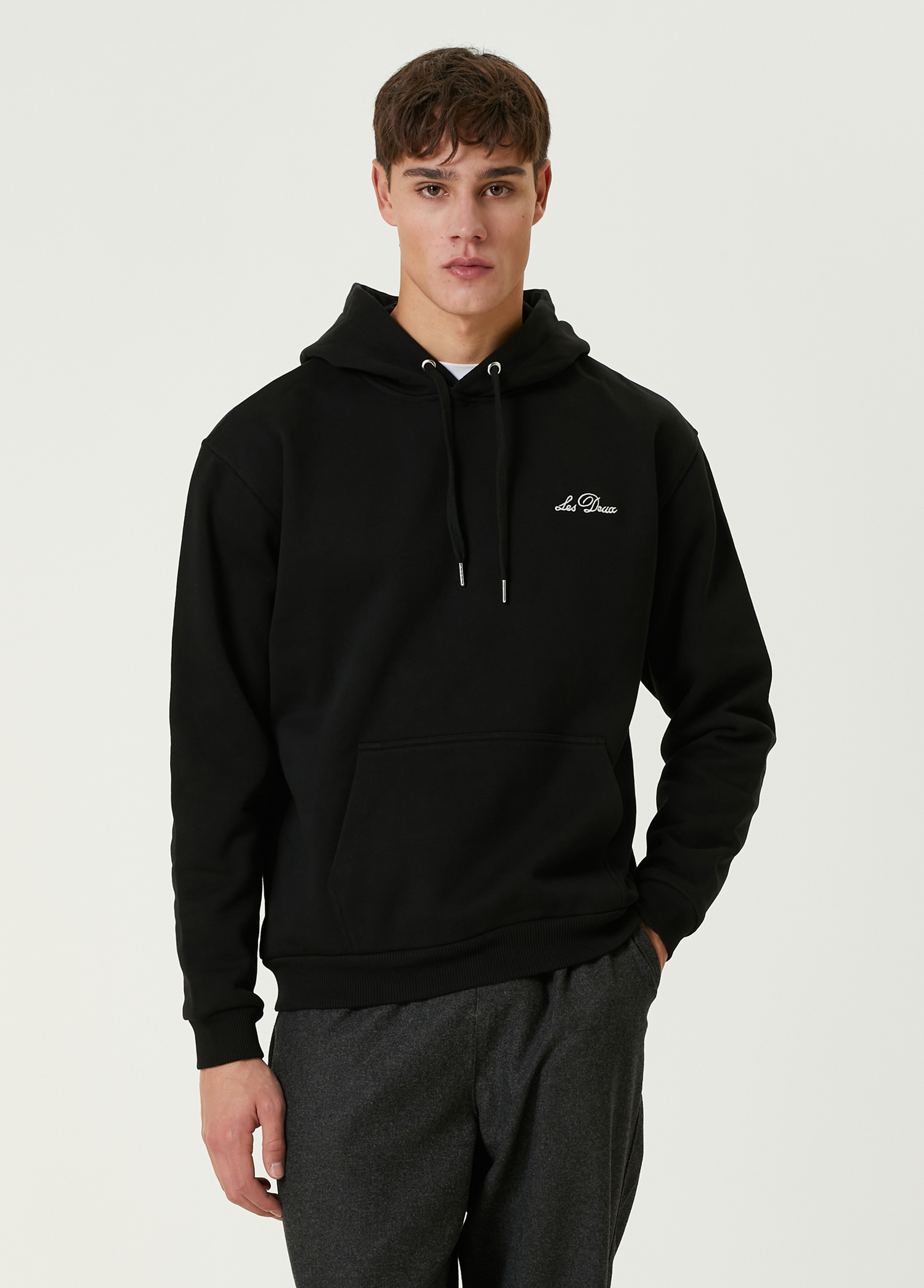 Crew Siyah Kapüşonlu Sweatshirt