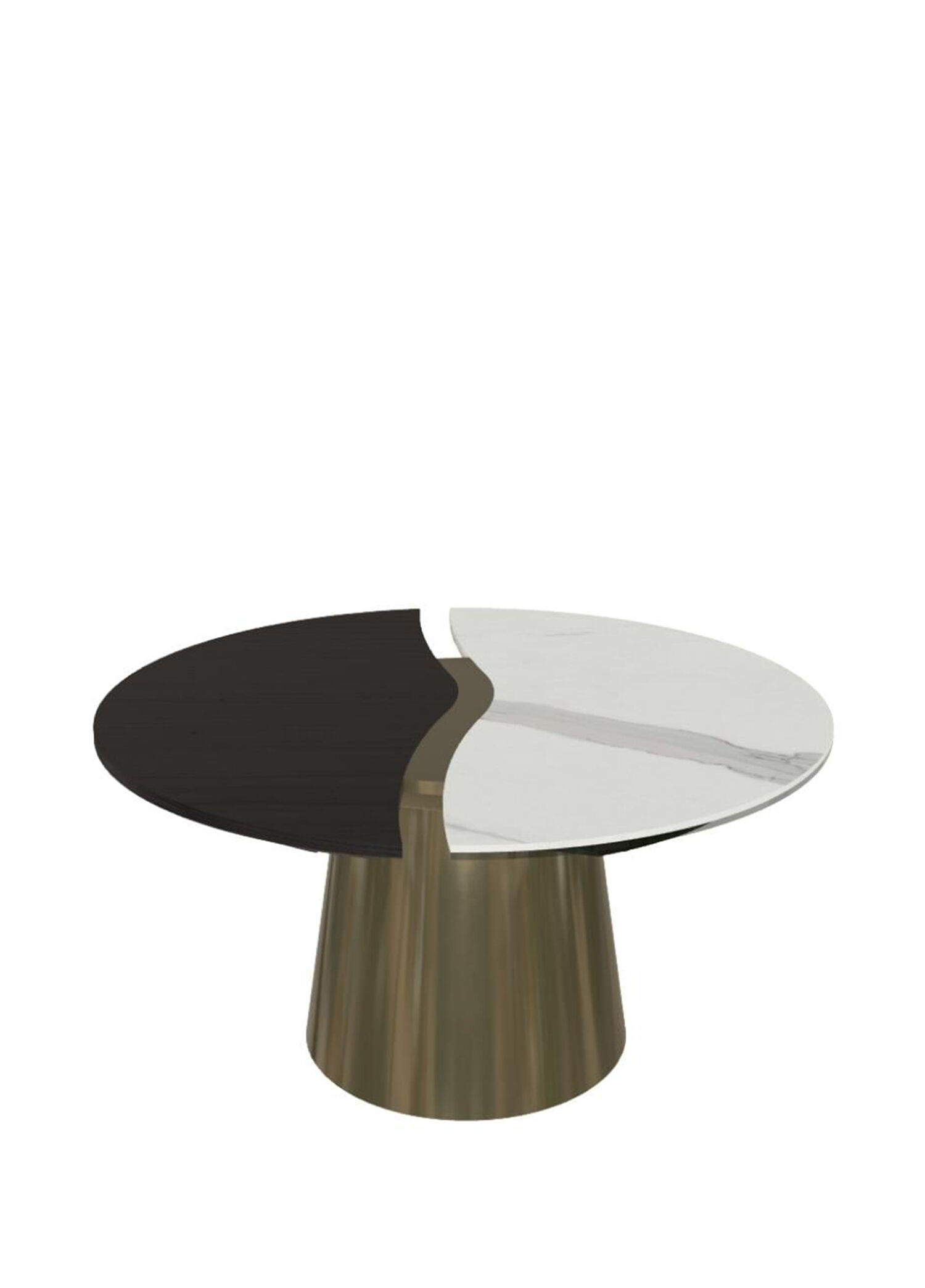 Yang 60 Oak Metal Yuvarlak Orta Sehpa