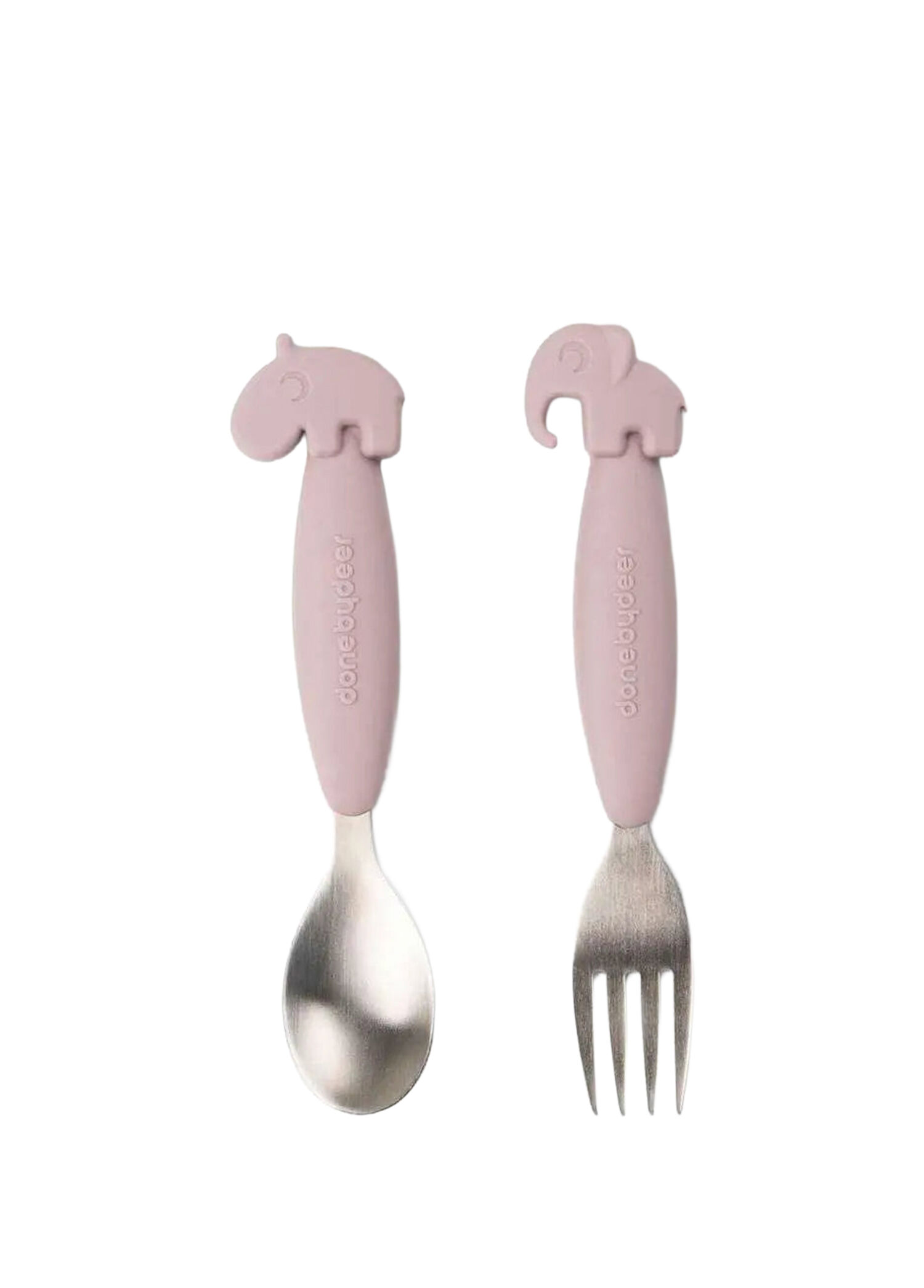 Deer Friends Pembe Çelik Çocuk Çatal ve Kaşık Seti