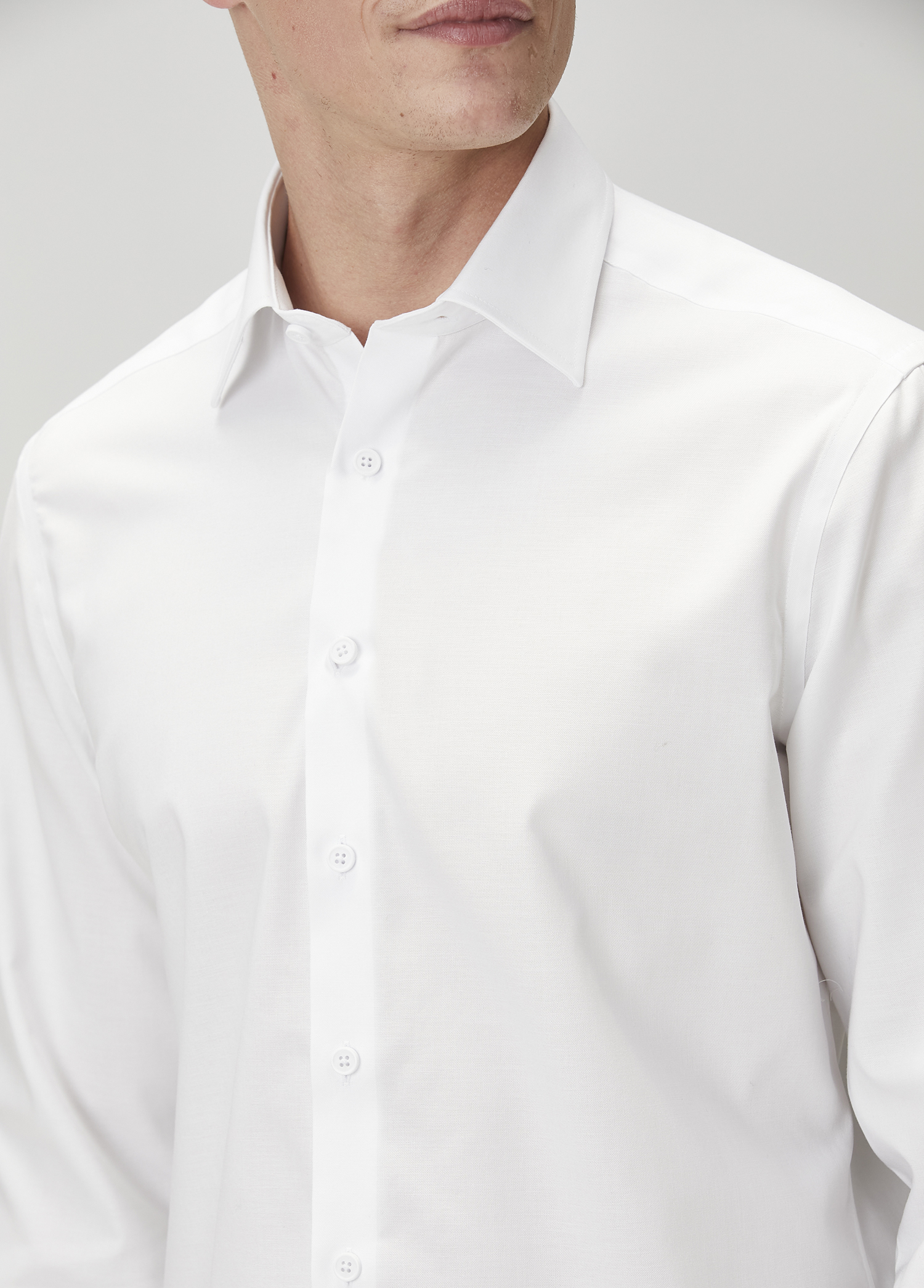 Comfort Fit Beyaz Non-iron Oxford Gömlek_5