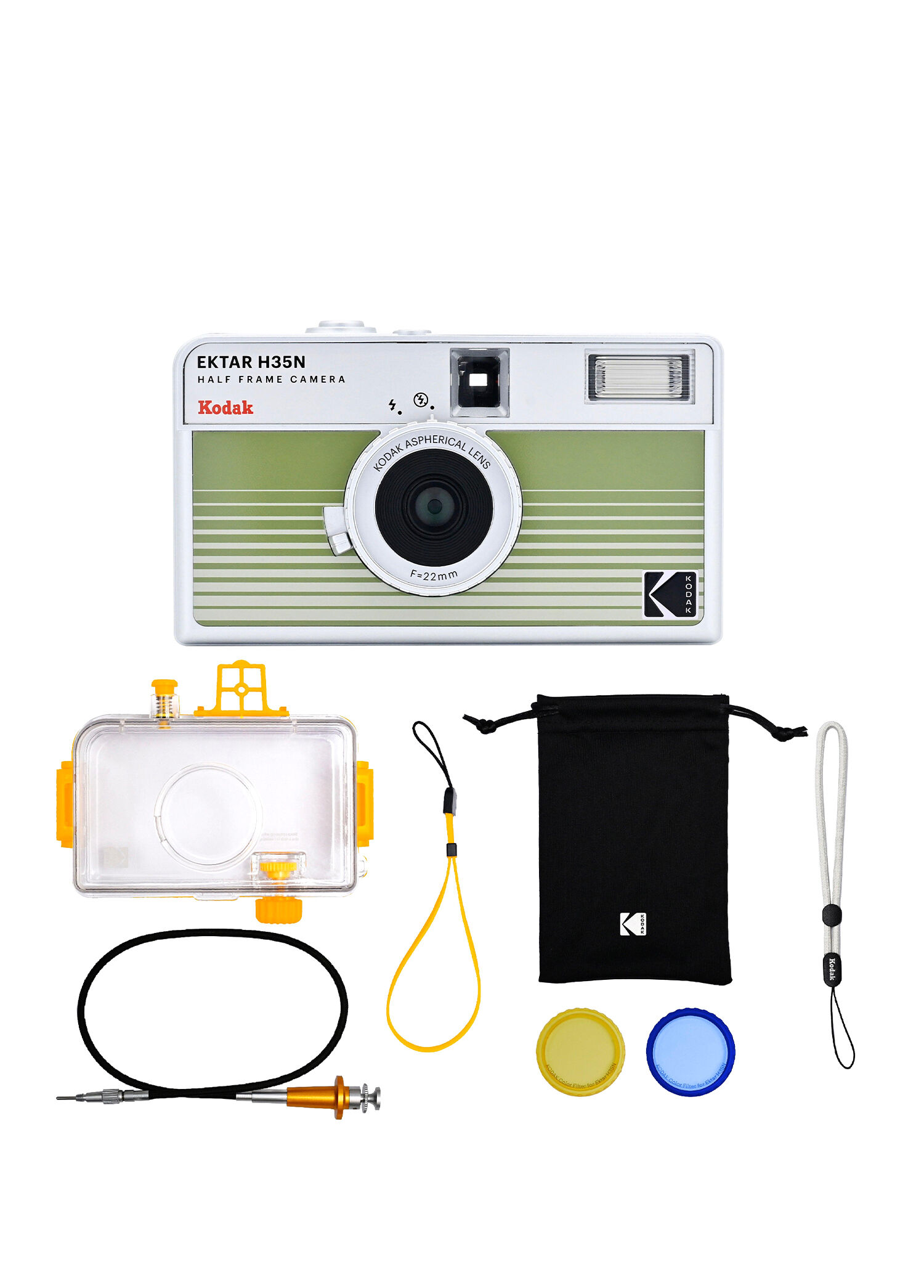 Ektar H35N Çizgili Yeşil 35mm Filmli Fotoğraf Makinesi Premium Paket