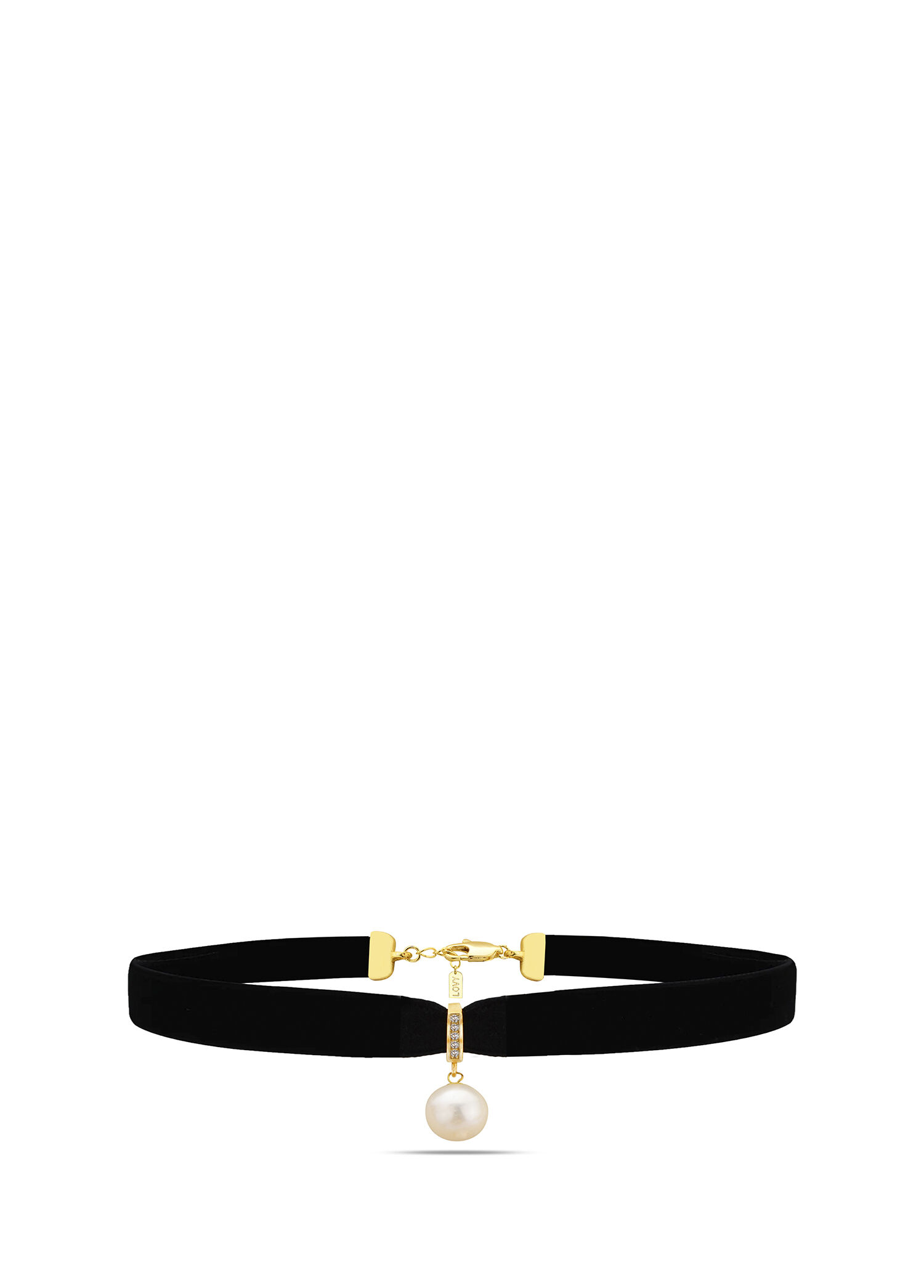 Tisya İnci 925 Ayar Gümüş 22 Ayar Altın Kaplama Kadın Choker