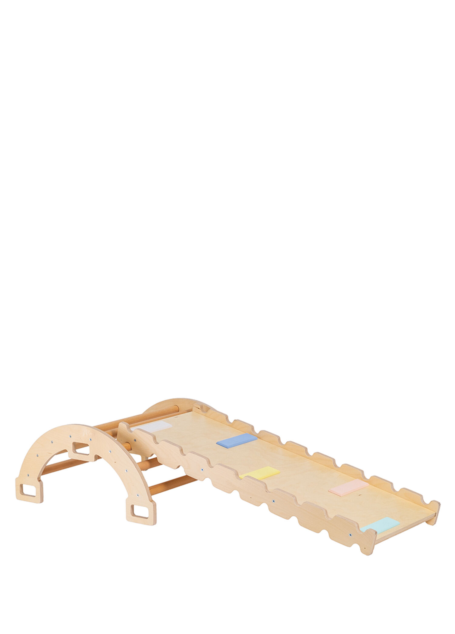 Montessori Küçük Boy Ahşap Çocuk Pikler Halkası ve Rampa İkili Set