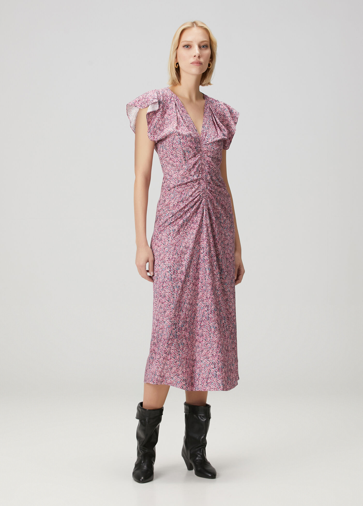 Pembe Midi Elbise